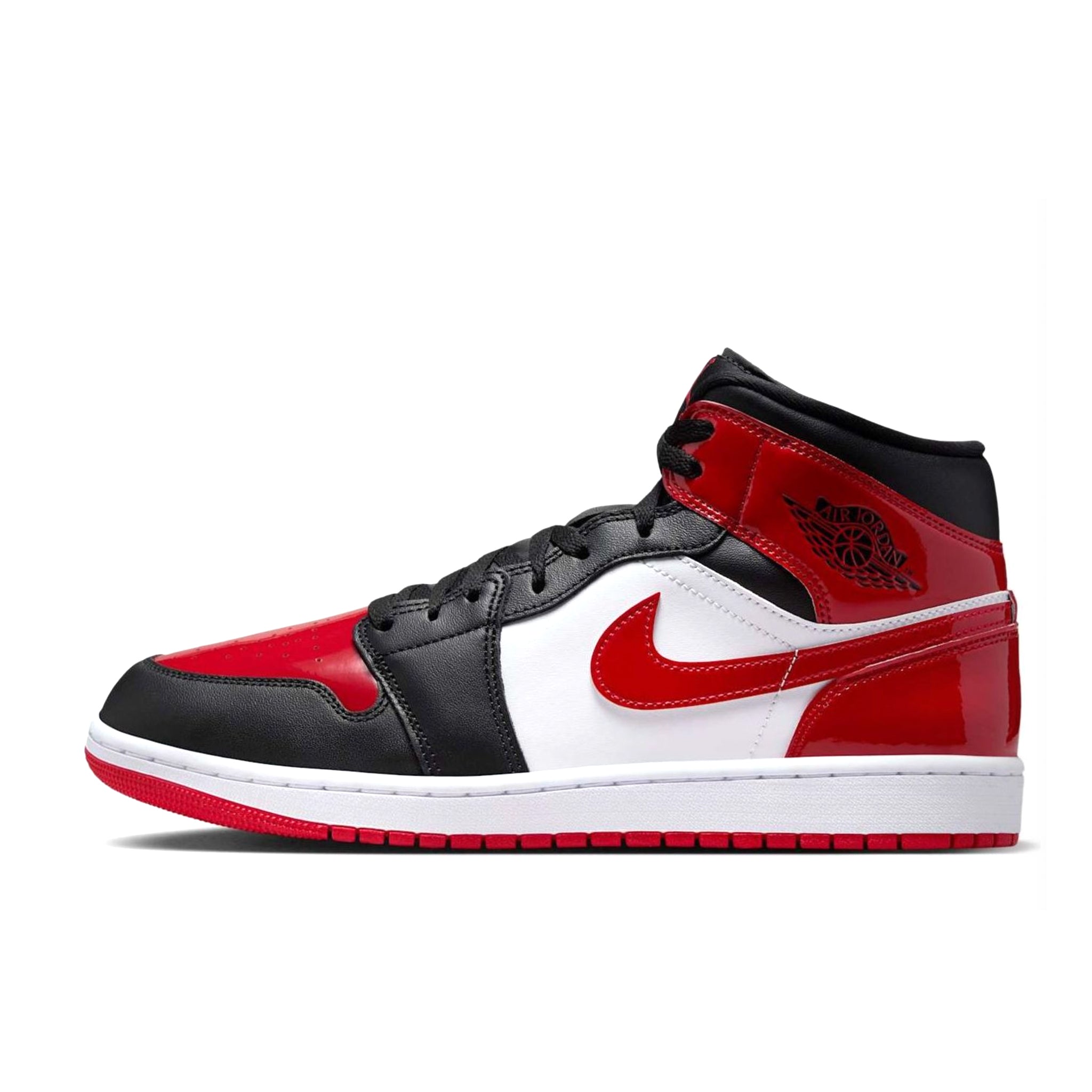 HV4091-006] Air Jordan 1 Mid SE 'Patent Bred Toe' (Black, Varsity