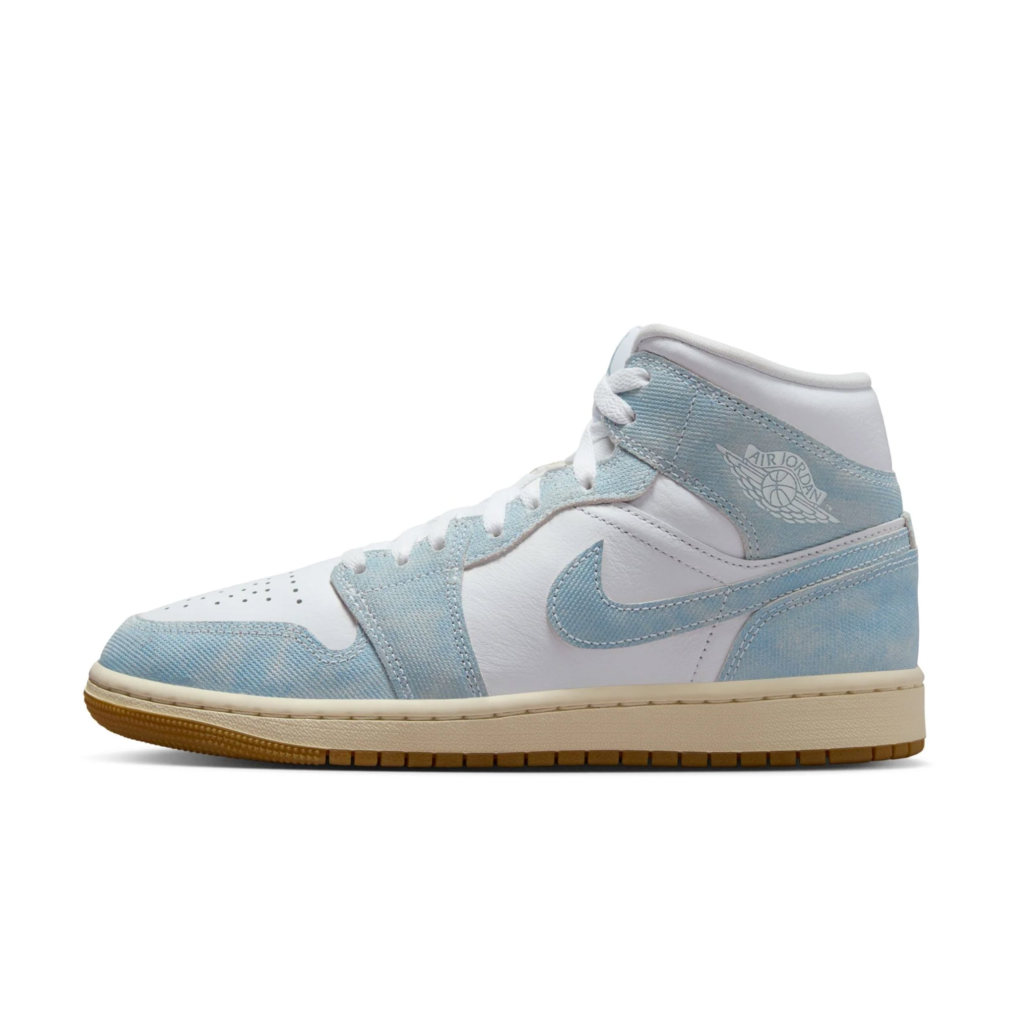 HQ2005-100] Women's Air Jordan 1 Mid SE 'Denim' (White, Worn