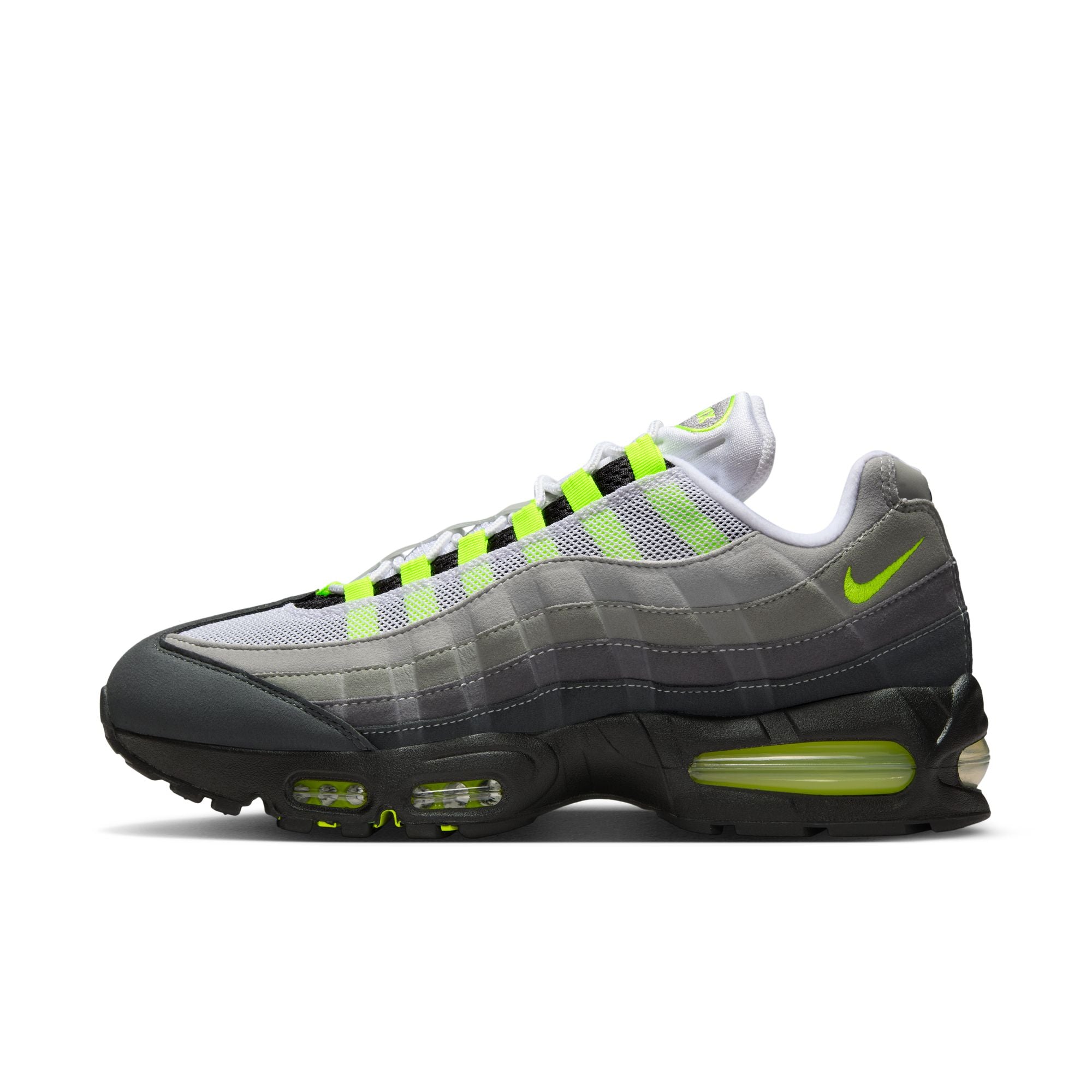 Nike Air Max 95 in Gray and Neon Yellow AVAILABLE NOW NIKE AIR MAX 95 BIG BUBBLE “NEON YELLOW” 8-13 $190 main image 4