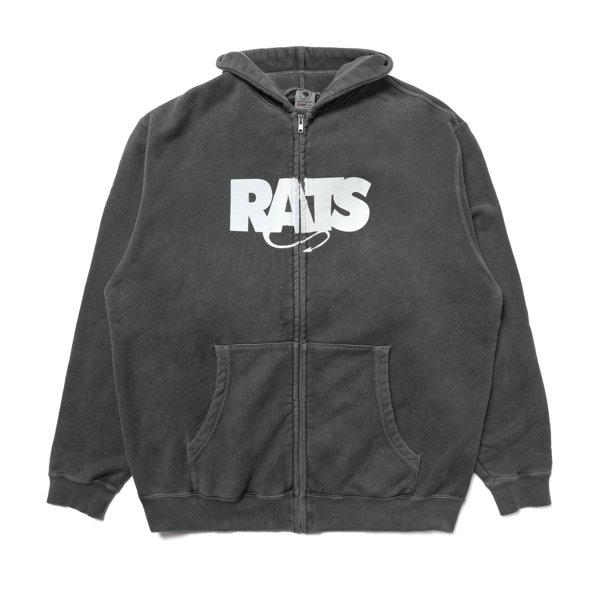 26'RTC-0204] Rats Pigment Dyed Zip Hoodie (Black) – The Darkside