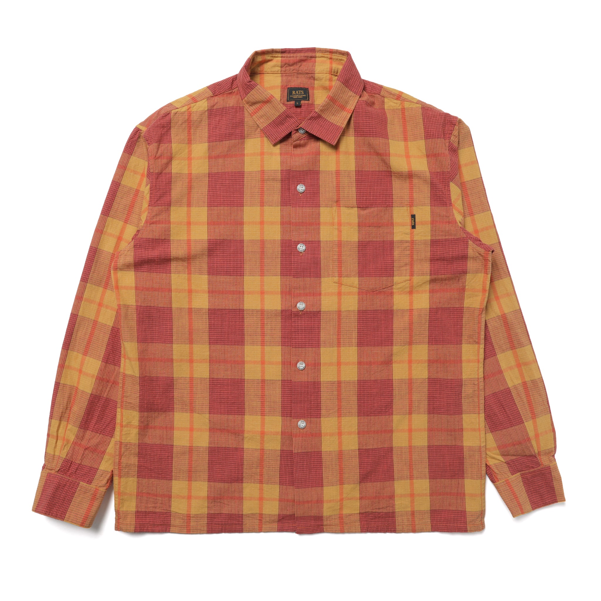 26'RS-0309] Rats Cotton Check Shirt (Orange Check) – The Darkside