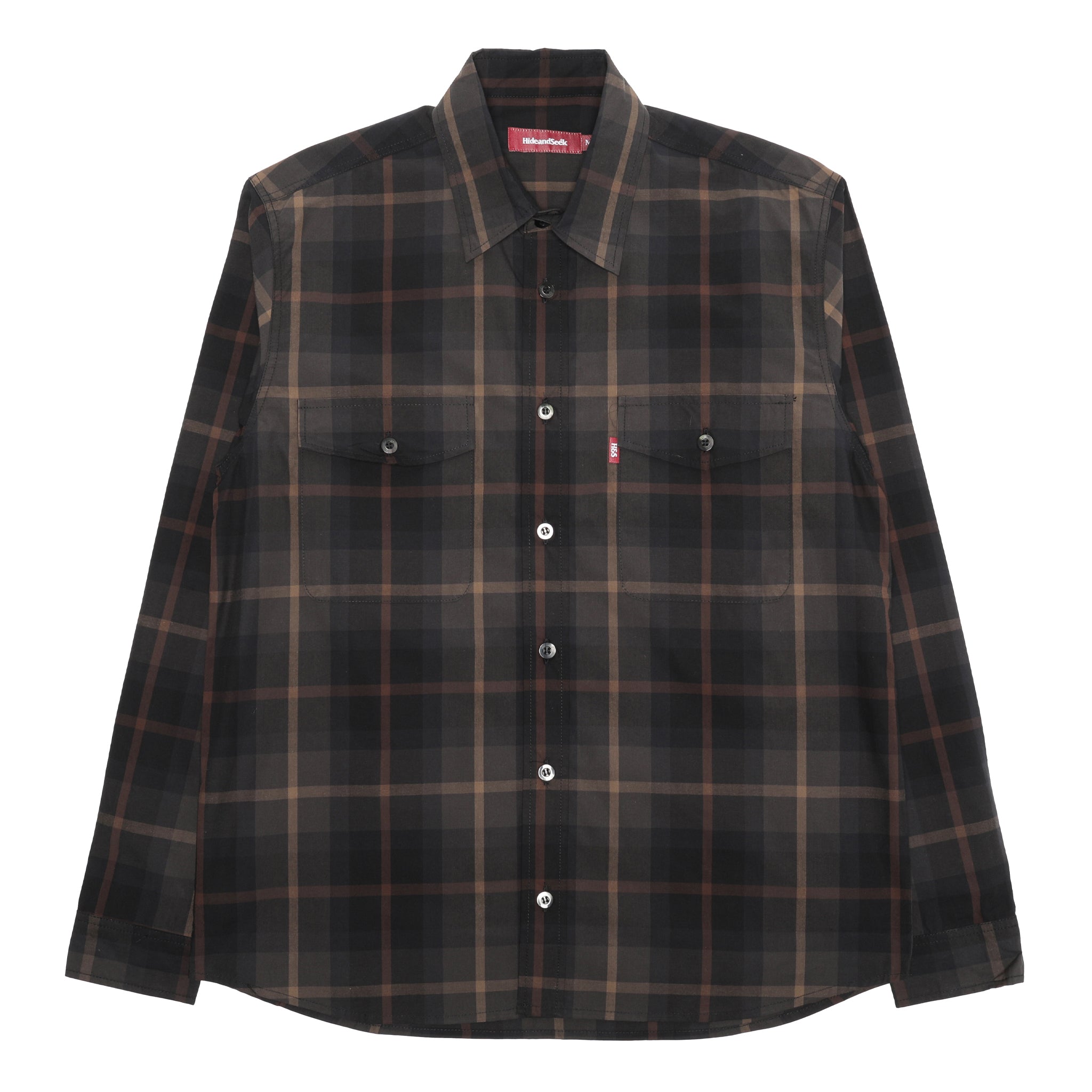 HS-030122] Hide and Seek Check L/S Shirt (Olive Drab) – The