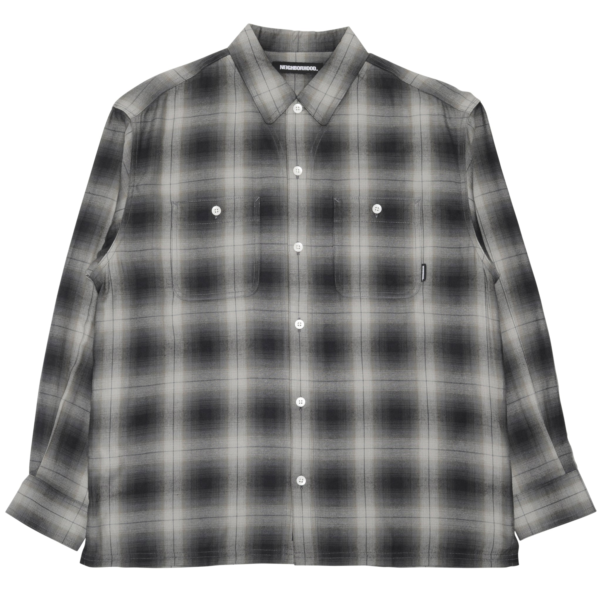 [221ARNH-SHM02] Neighborhood CR Check L/S Shirt (Black