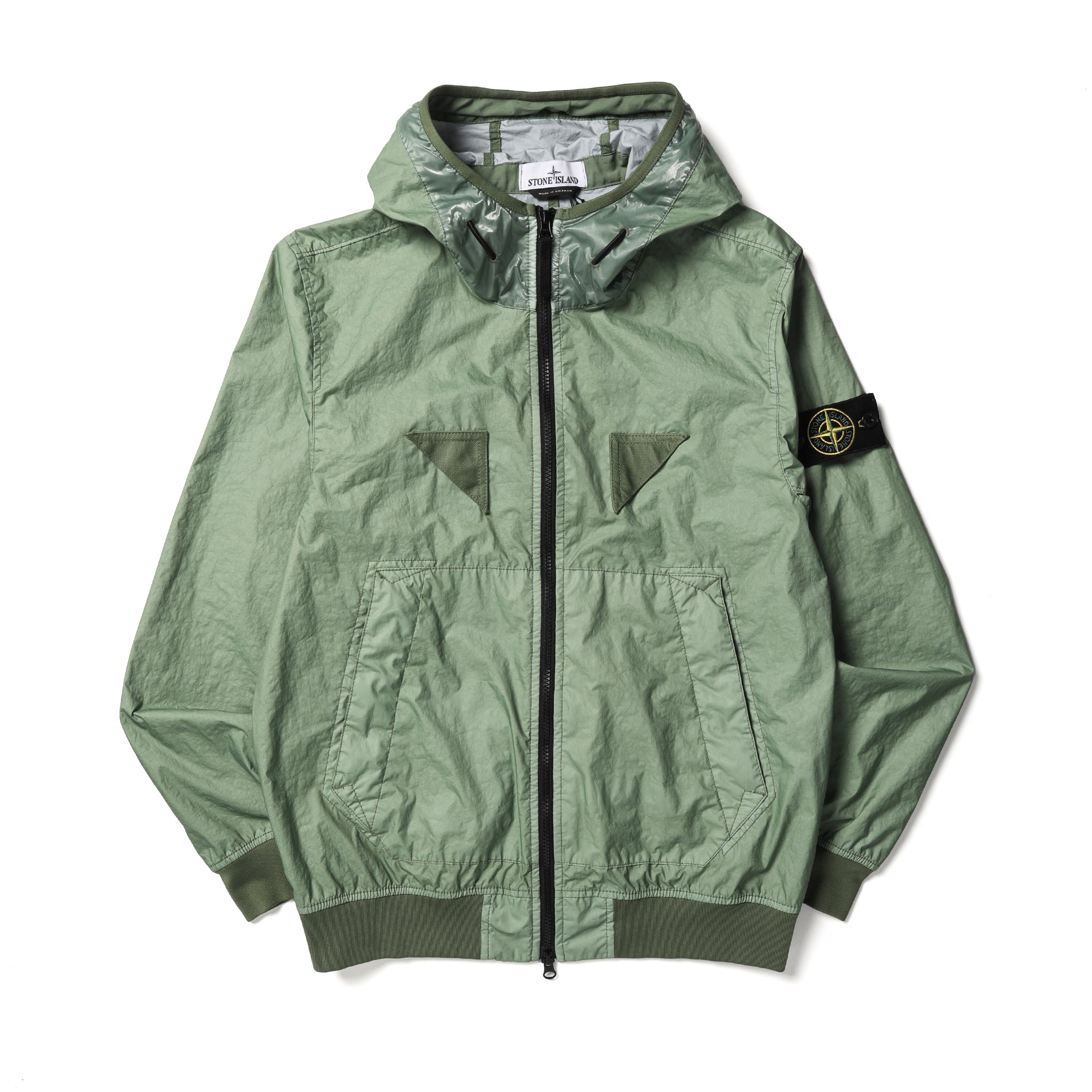 Stone Island Membrana 3L TC Hooded Blouson Jacket Sage Green