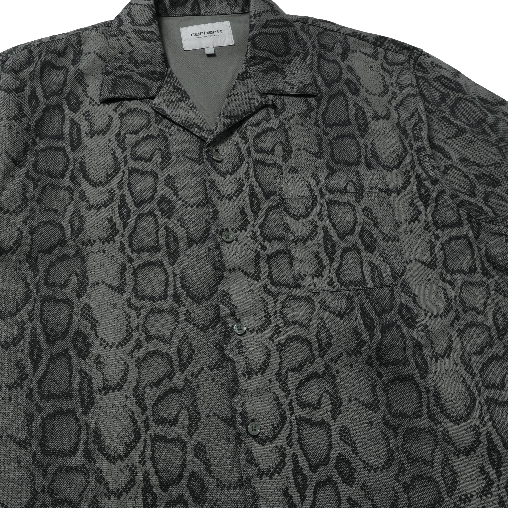 I036275_3QA_GD] Carhartt WIP Short Sleeve Snake Camo Shirt (Leaf