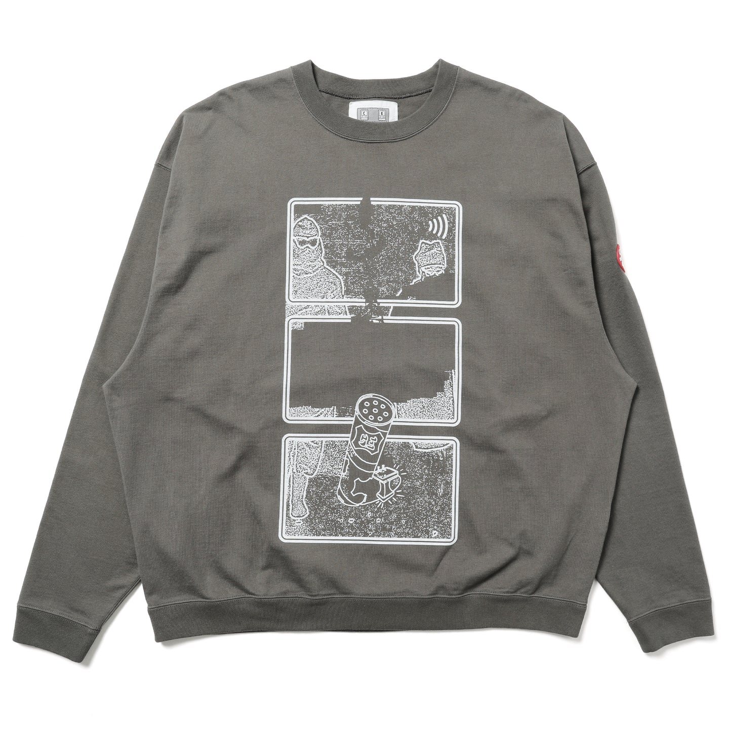 C.E cavempt CREWNECK グレー sizeM CES29CS28] Cav Empt MD Clean Room Light Big Crewneck (Charcoal