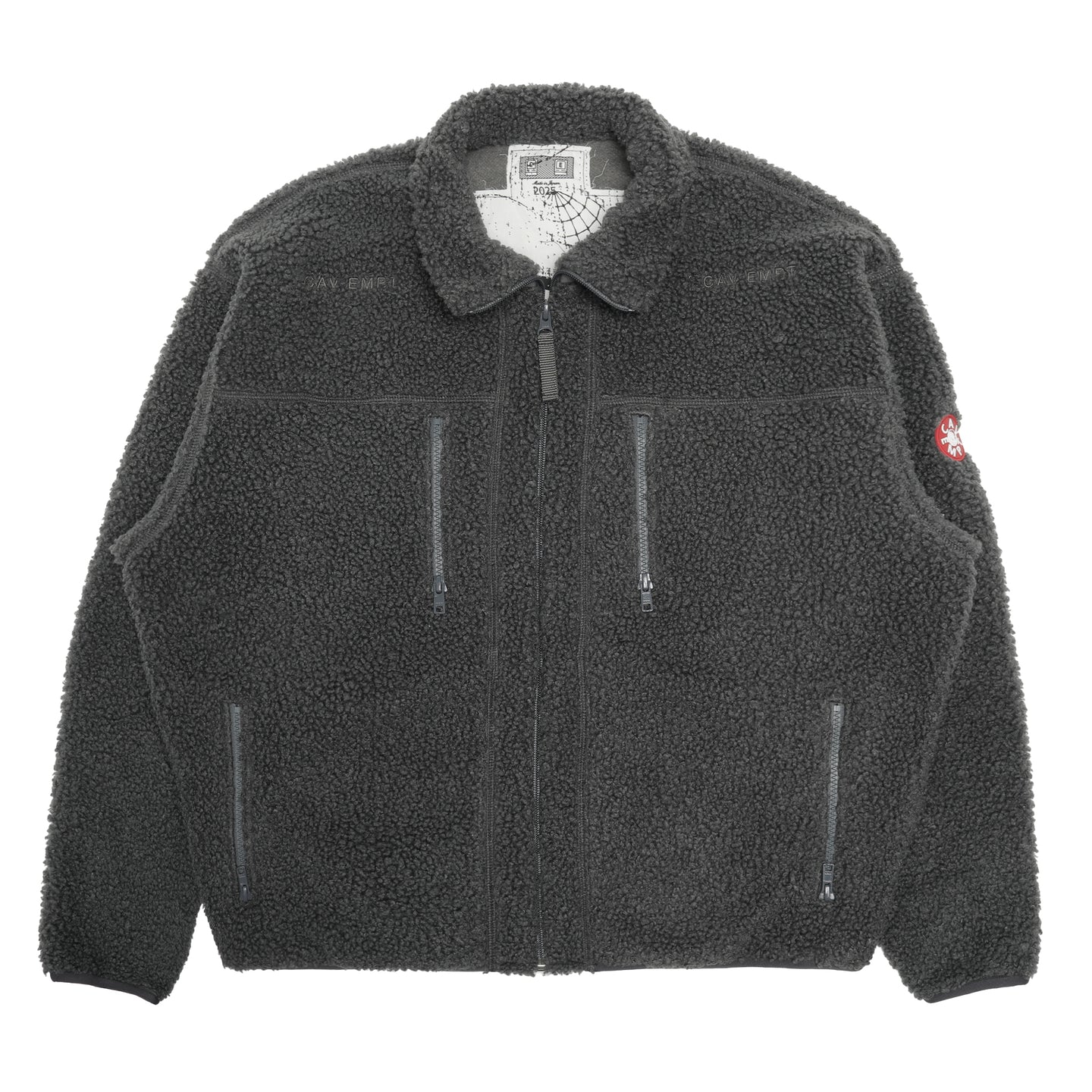 Cav Empt Stand Collar Boa Zip Up Grey