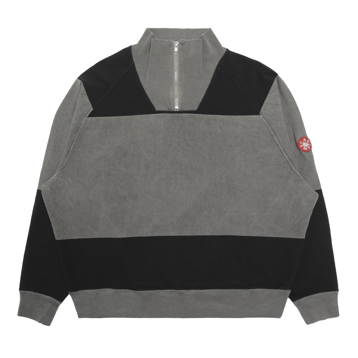Cav Empt Overdye Stripe Half Zip Grey
