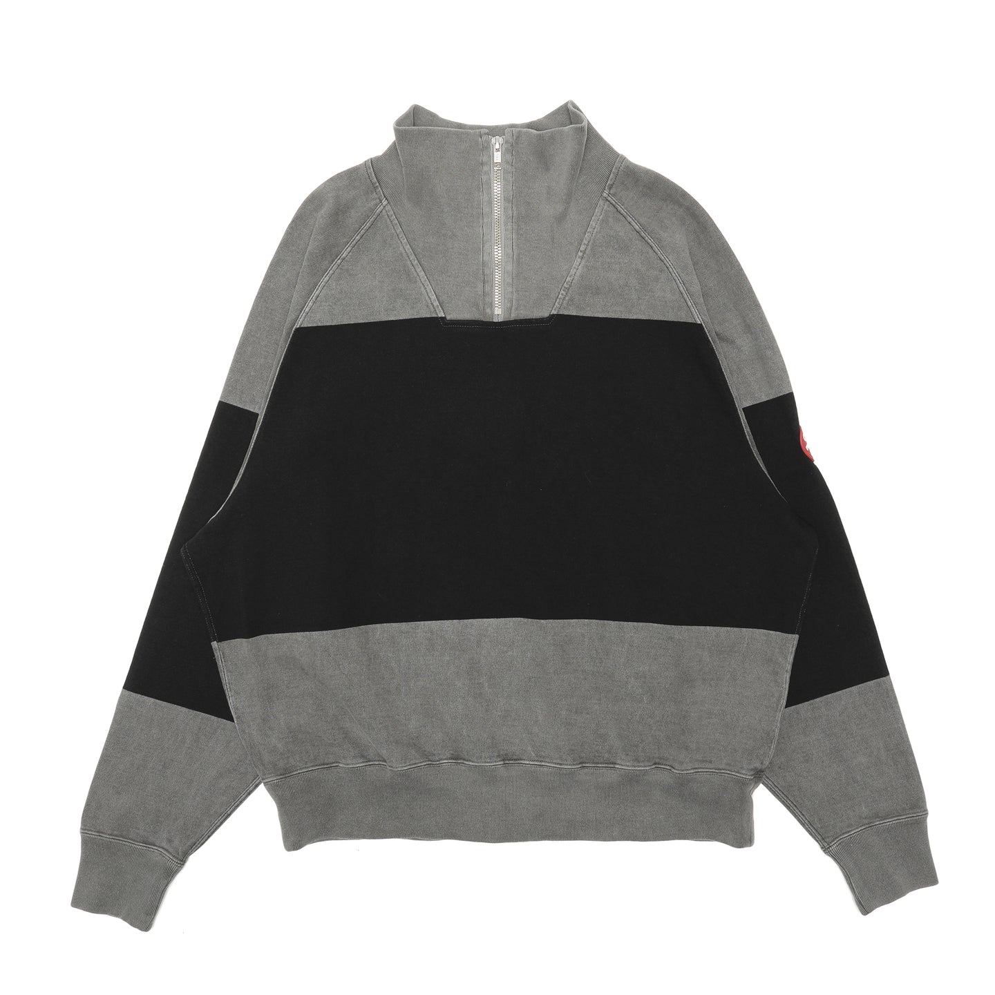 Cav Empt Overdye Stripe Half Zip Black