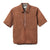 Corpsware Half Zip Short Sleeve Work Shirt Cotton Linen Twill Persimmon