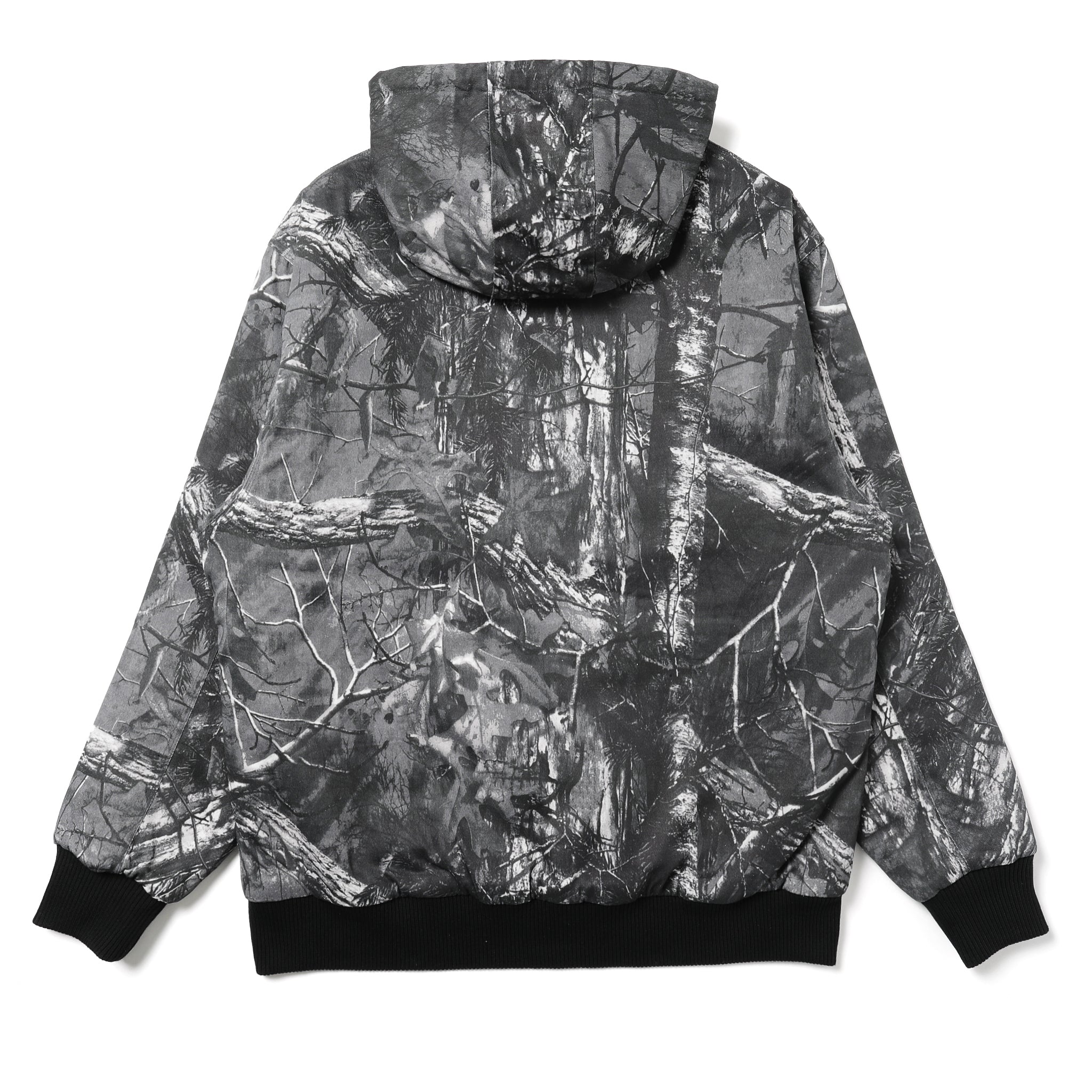 HJ-100125] Hide and Seek Camo Zip Hooded Jacket (Black) – The