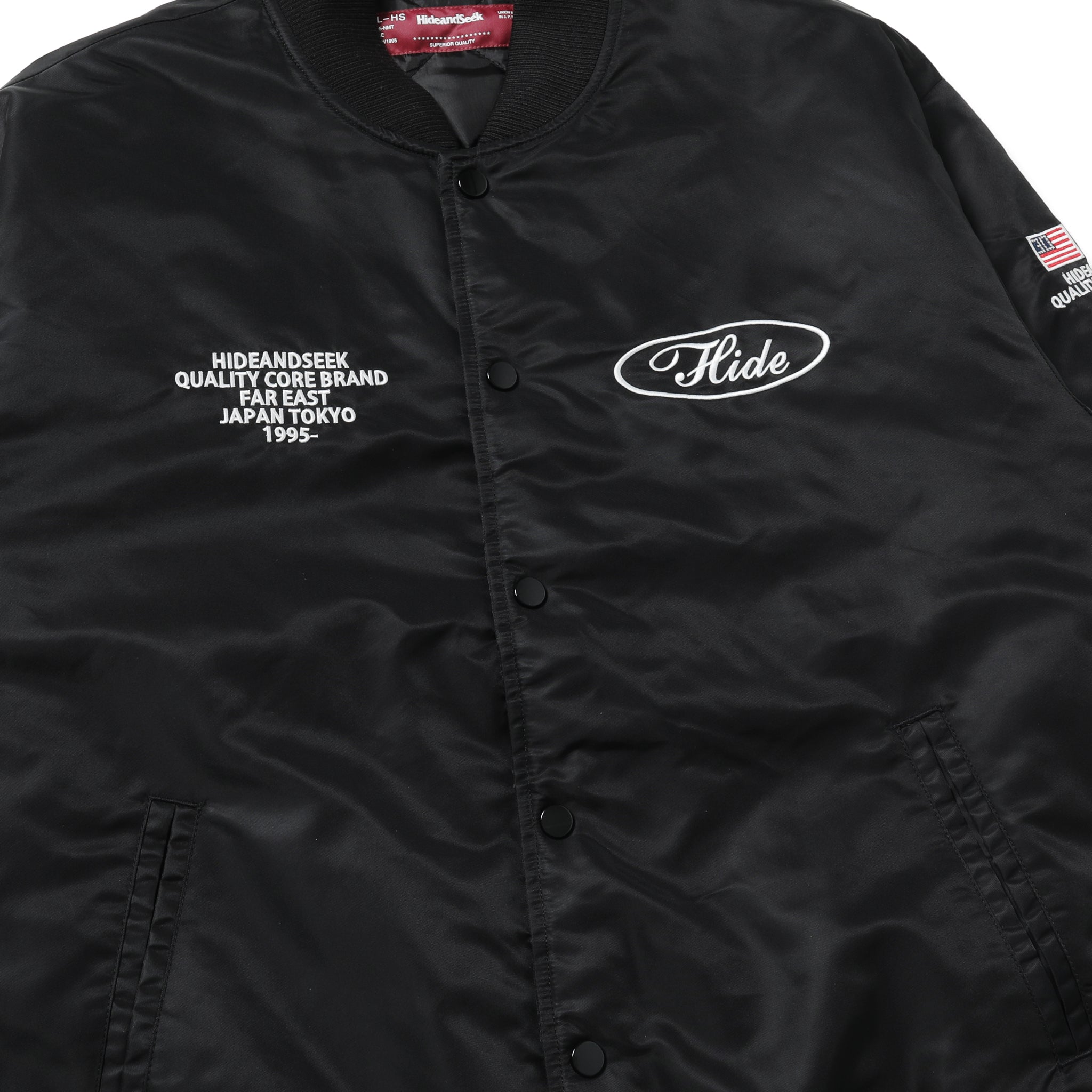 HJ-120225] Hide and Seek Stadium Jacket (Black) – The Darkside