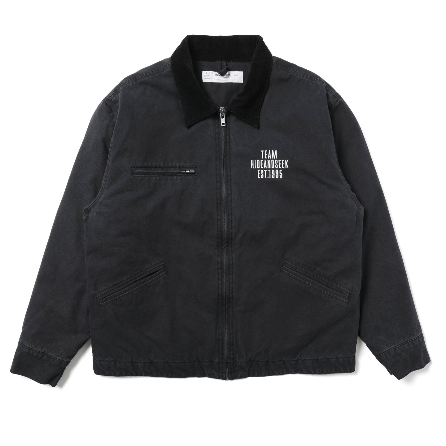 HJ-100325] Hide and Seek Oxford Work Zip Jacket (Black) – The