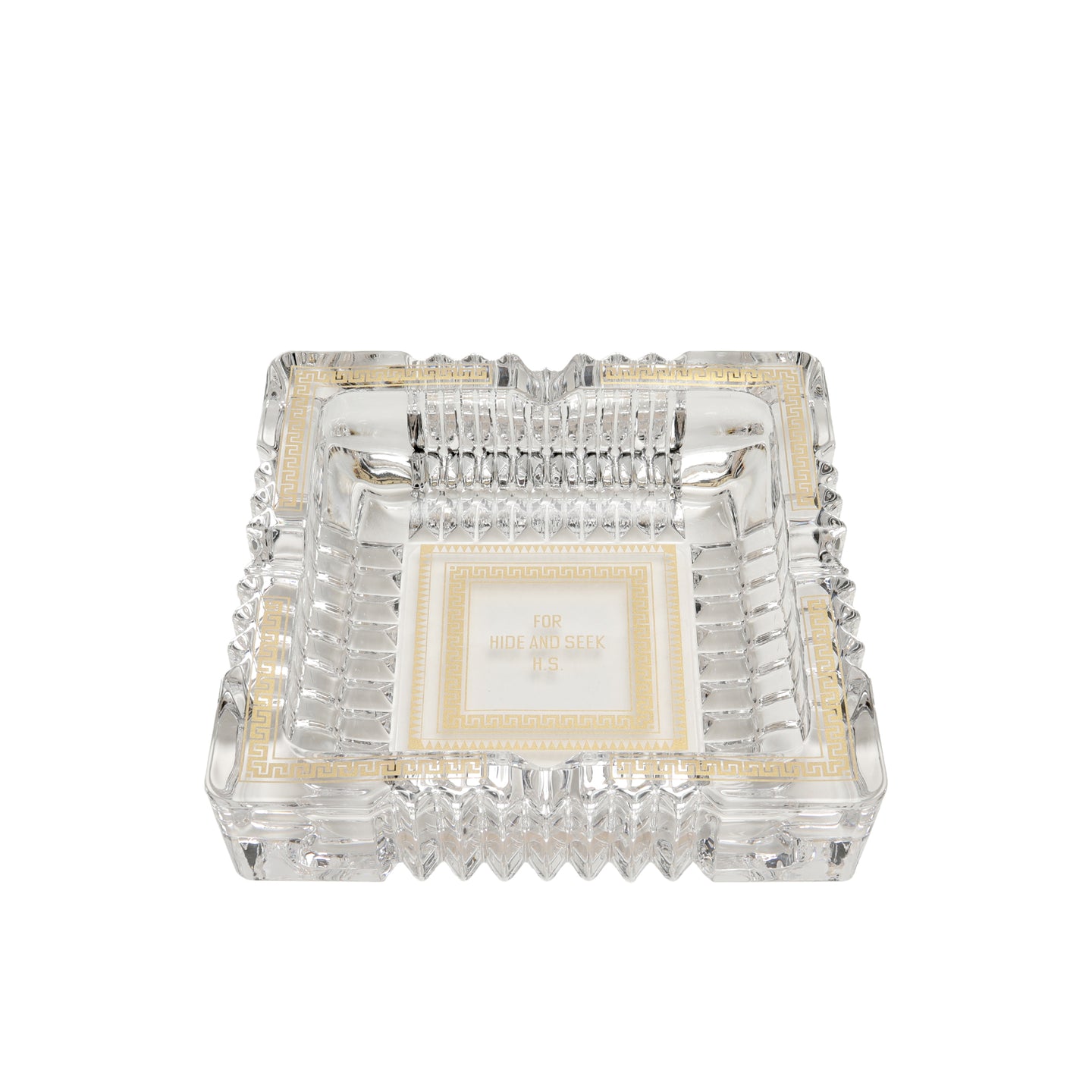 Hide and Seek Glass Ashtray Clear