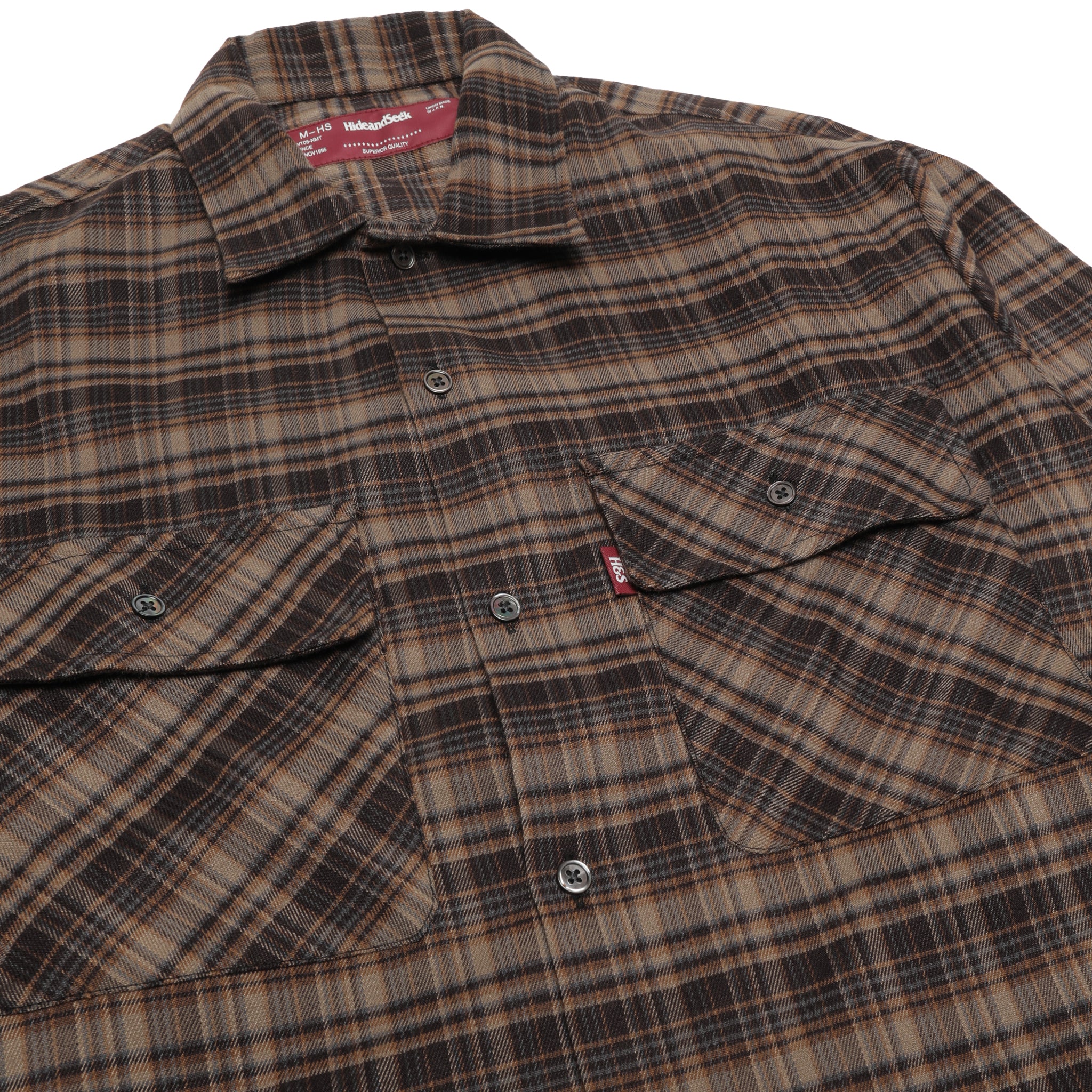 HS-070125] Hide and Seek Check L/S Shirt 1 (Brown) – The Darkside