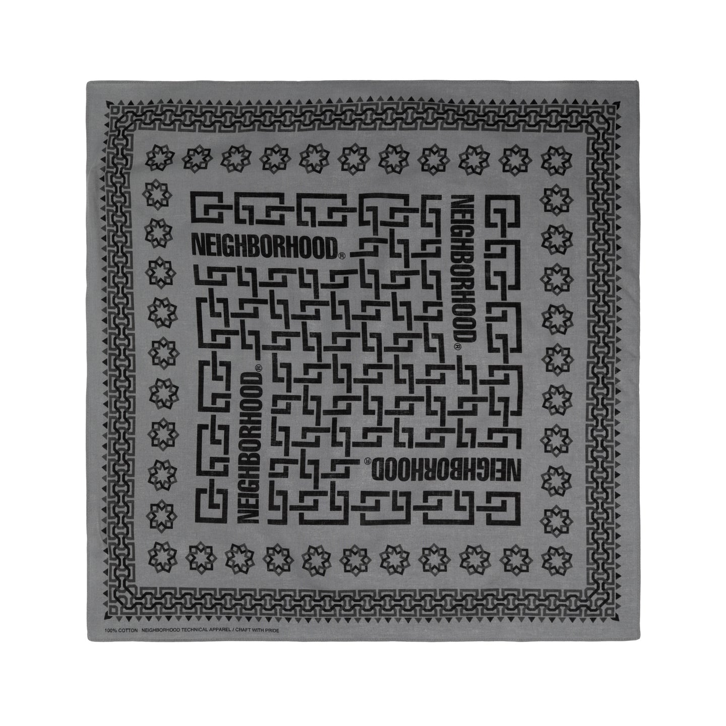 Neighborhood Geometric Pattern Bandana Gray