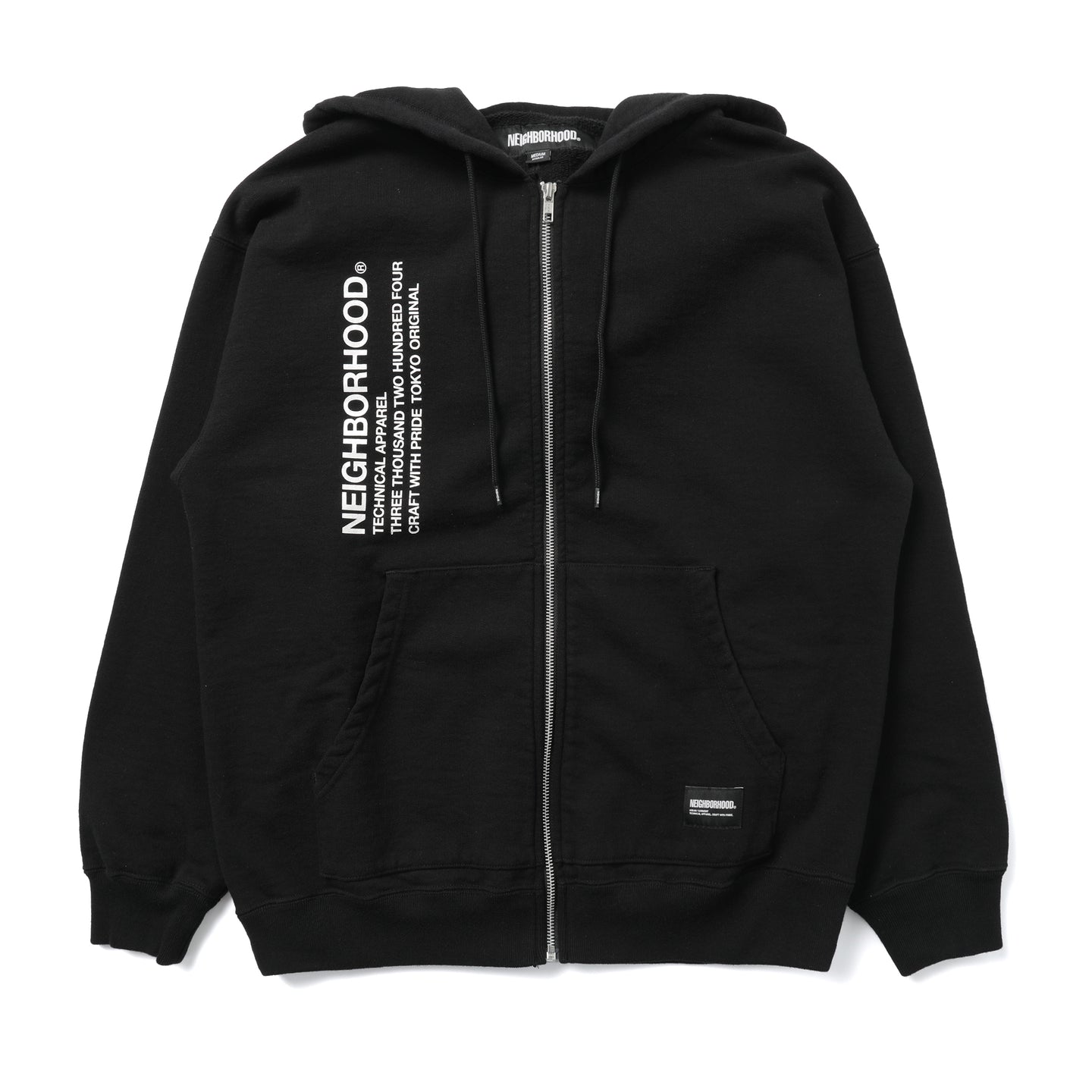 Neighborhood Solid Sweat Zip Hoodie LS Black