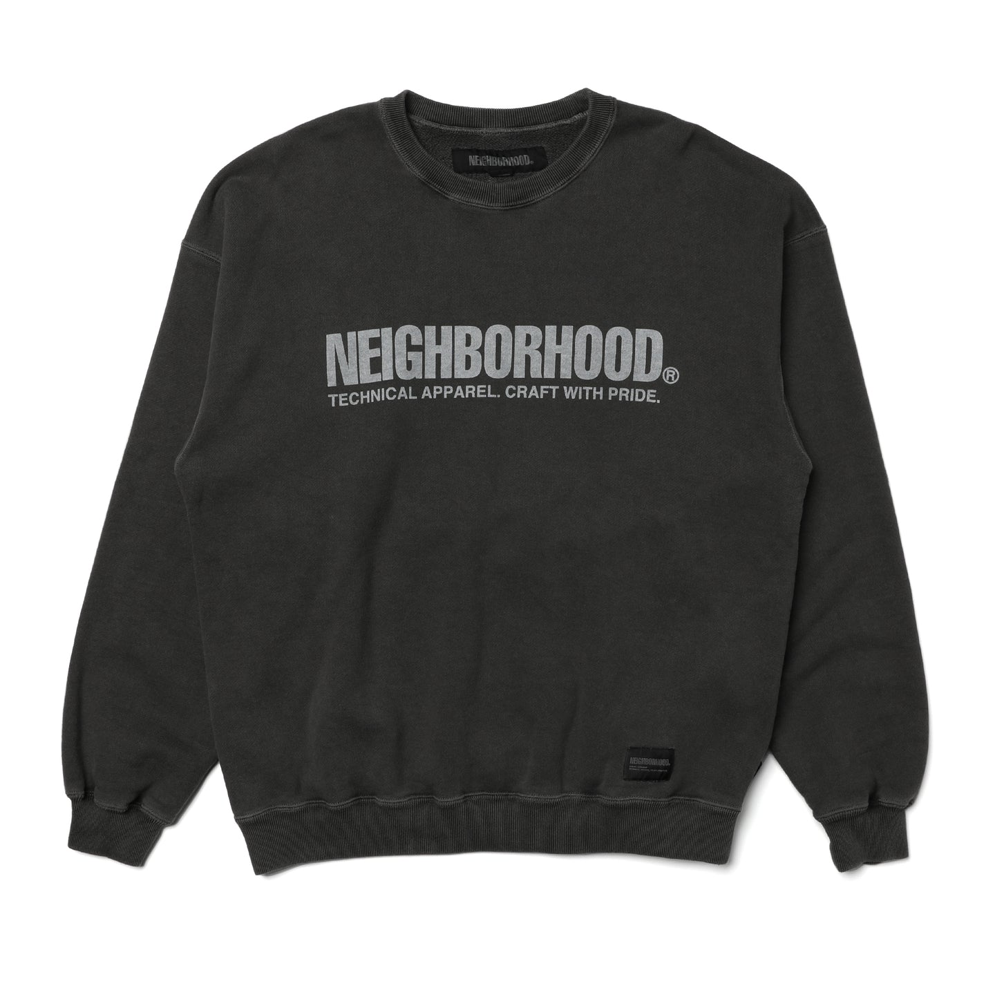 Neighborhood Pigment Dyed Crewneck Sweater Black