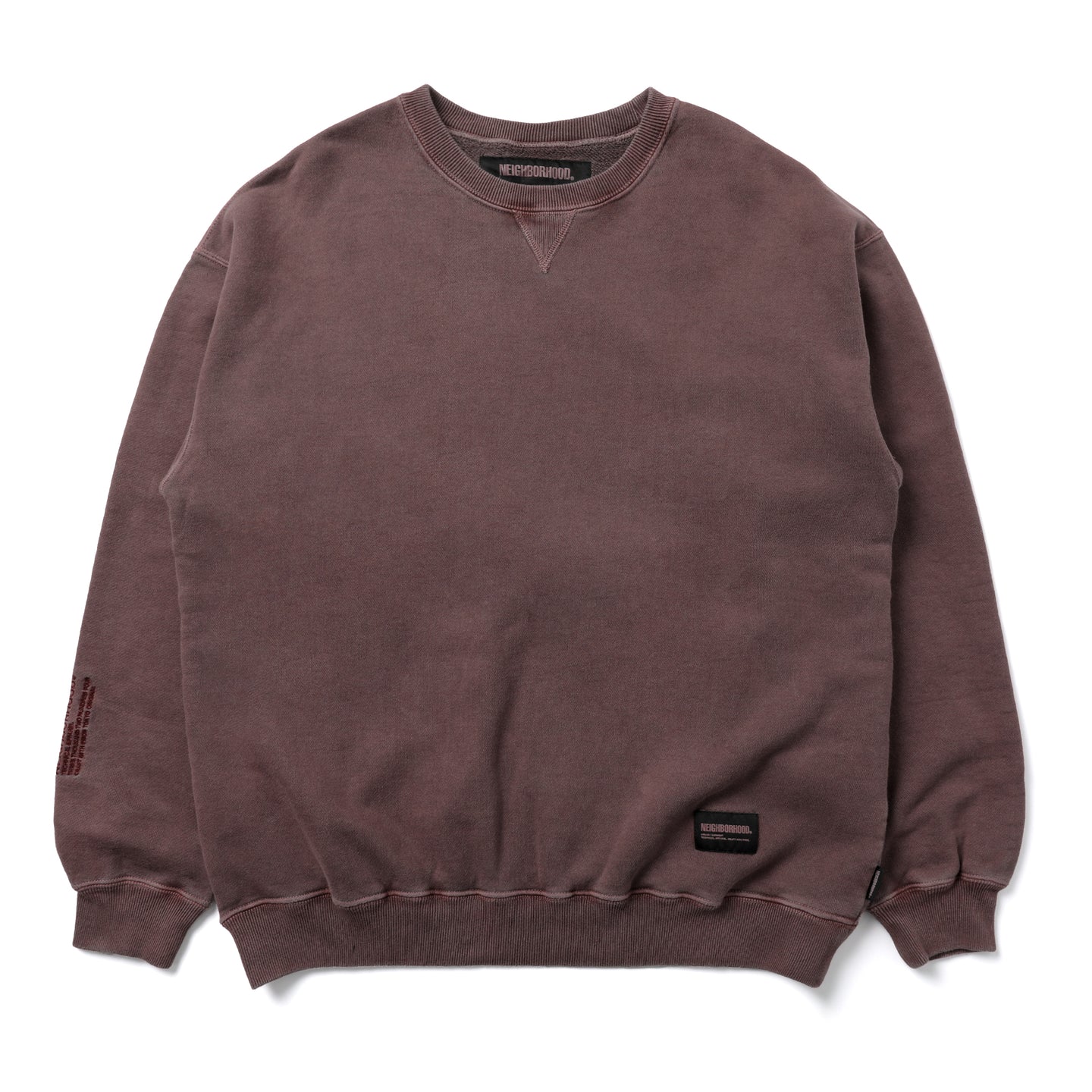 Neighborhood Pigment Dyed Crewneck Sweater Burgundy