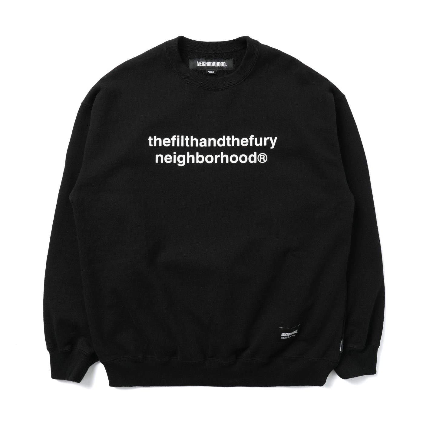 Neighborhood Solid Crewneck Sweater Black