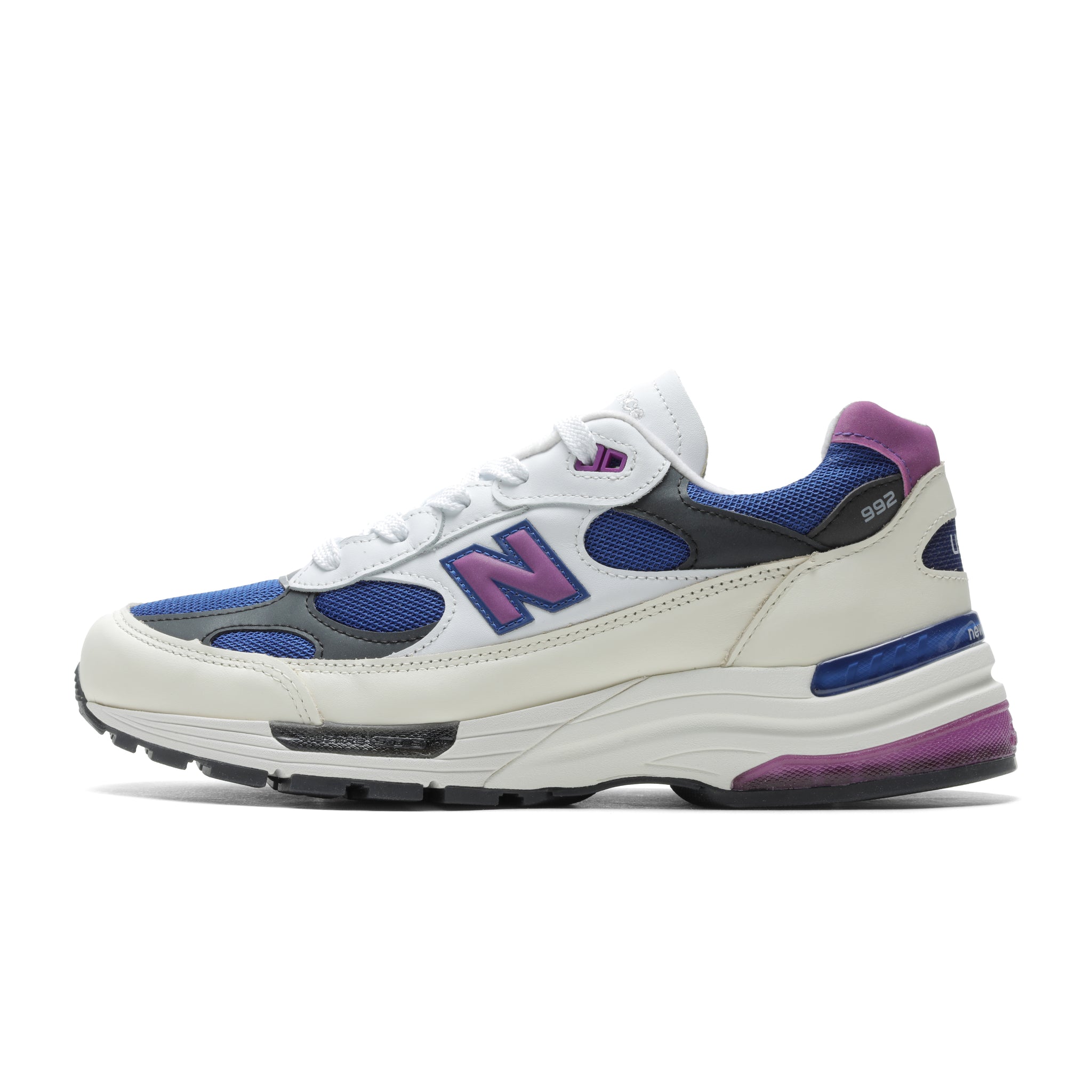 U99278L] New Balance Made in USA 992 (White, Team Royal, Purple
