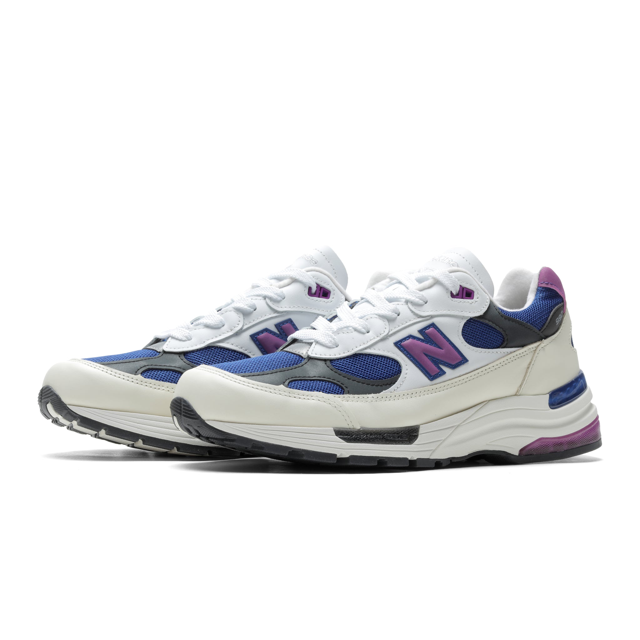 U99278L] New Balance Made in USA 992 (White, Team Royal, Purple