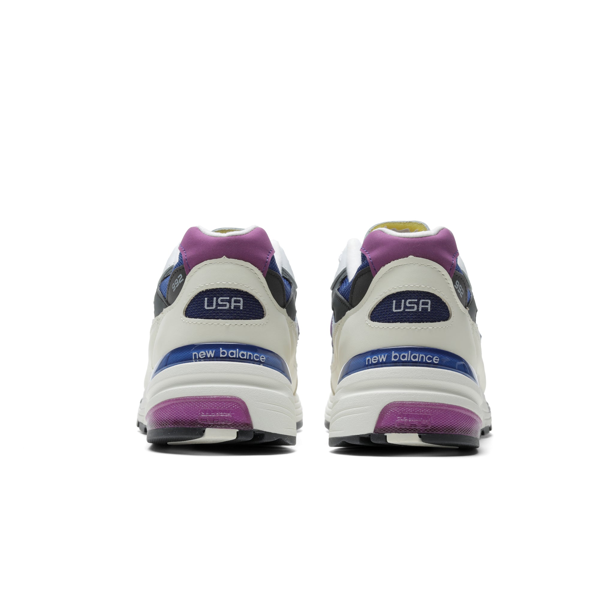 U99278L] New Balance Made in USA 992 (White, Team Royal, Purple