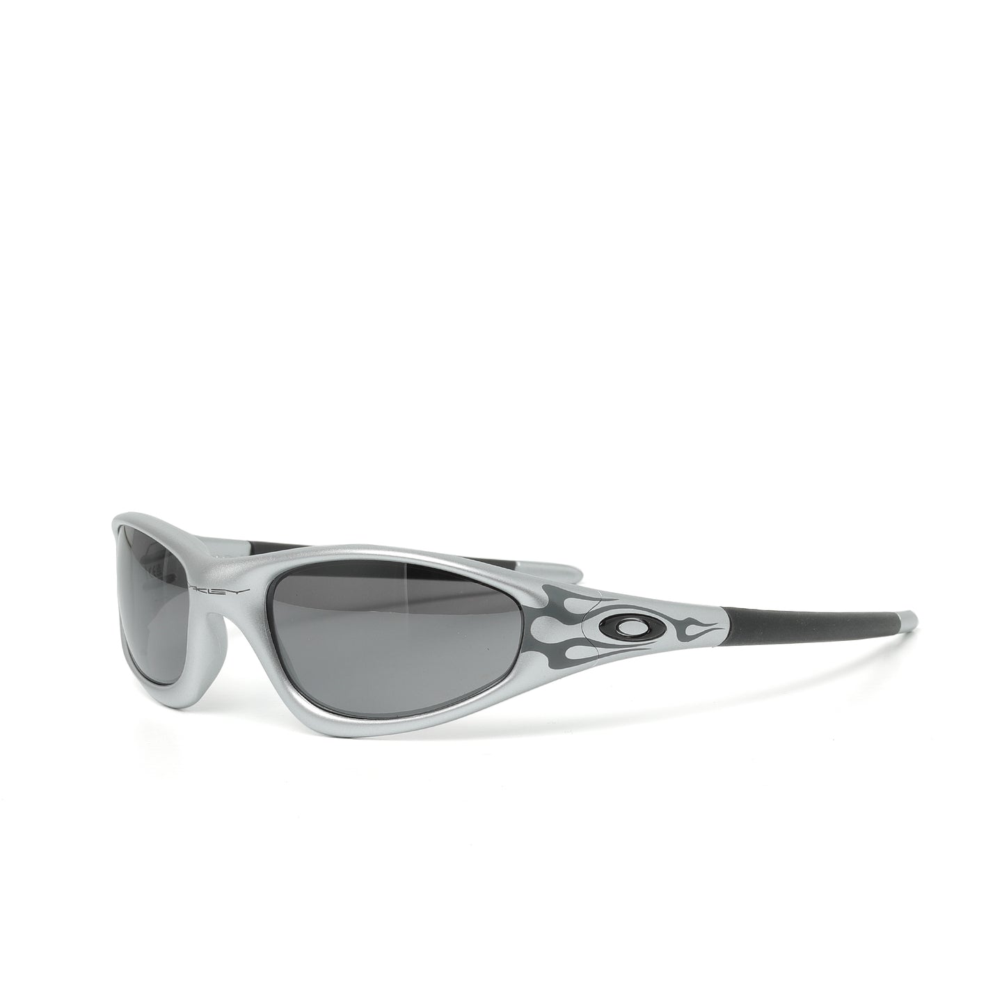 Oakley MUZM Straight Jacket 1999 Silver Grey Flames Prizm Black