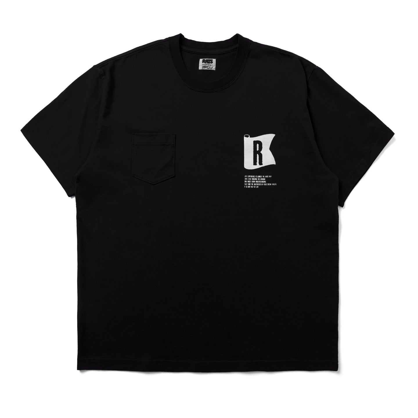 Rats Flag Pocket T-Shirt Black