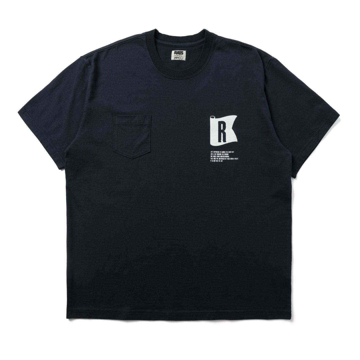 Rats Flag Pocket T-Shirt Navy