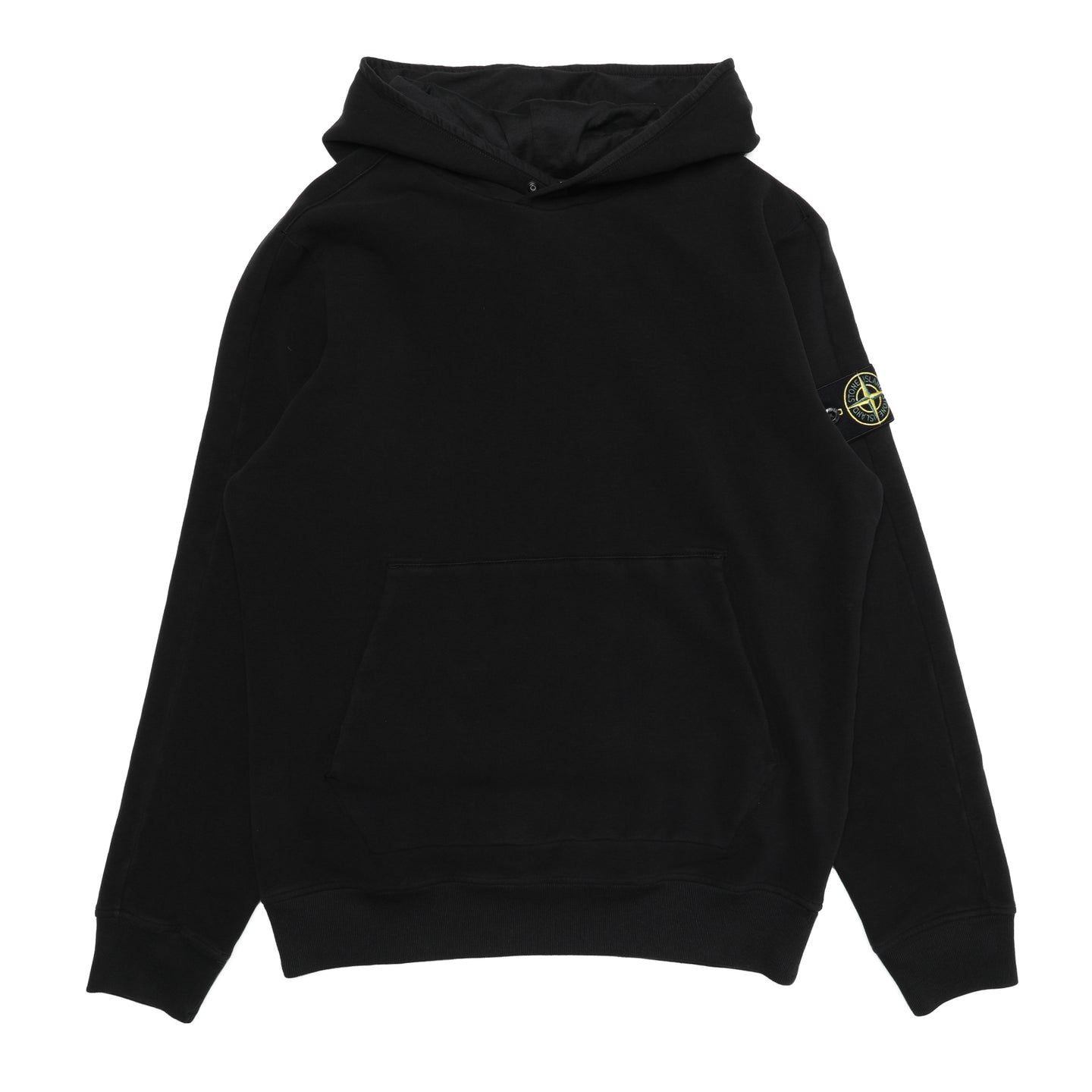 Stone Island Stretch Cotton Fleece Hooded Sweatshirt Black