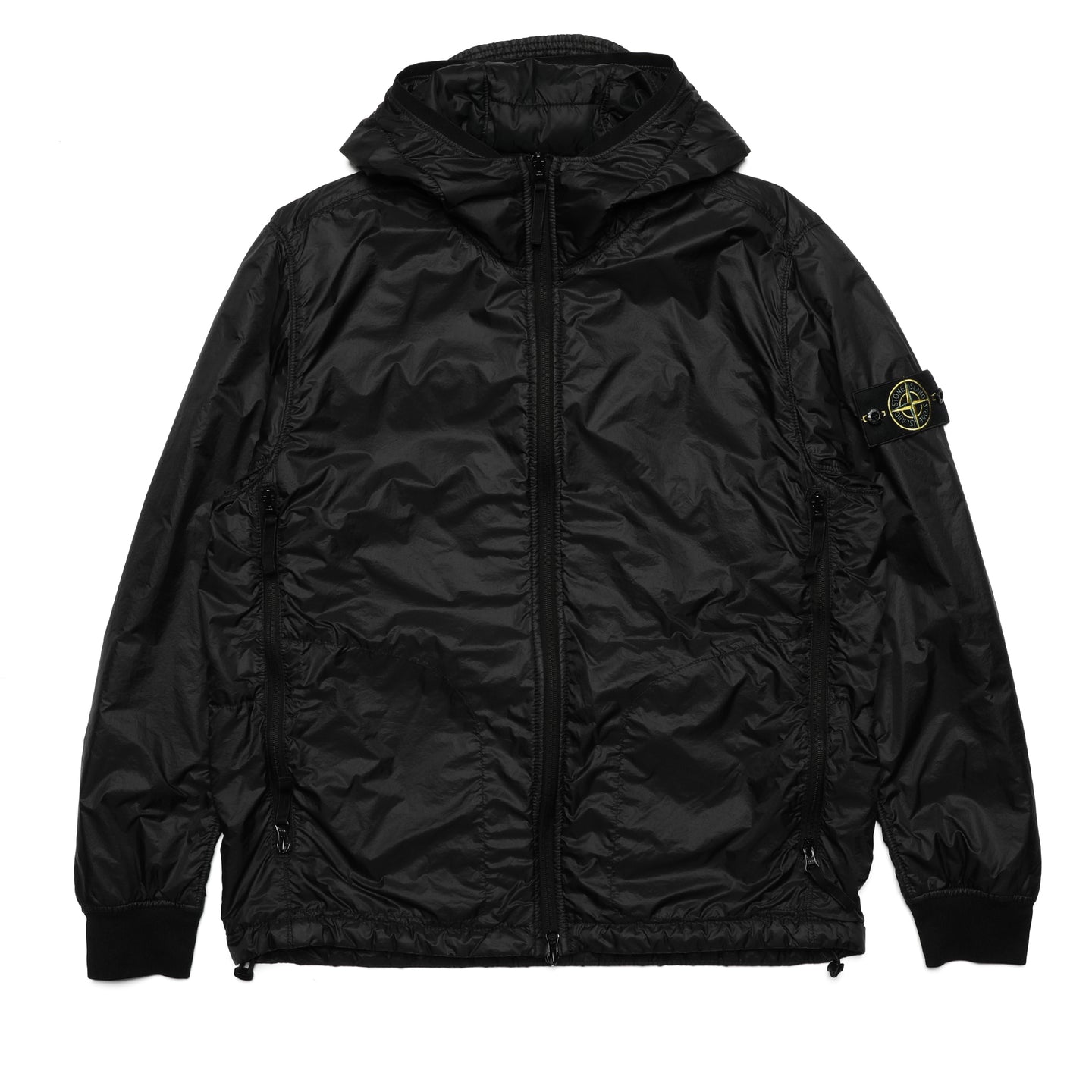 Stone Island Garment Dyed Micro Yarn Primaloft®-TC_Packable Hooded Light Jacket Black