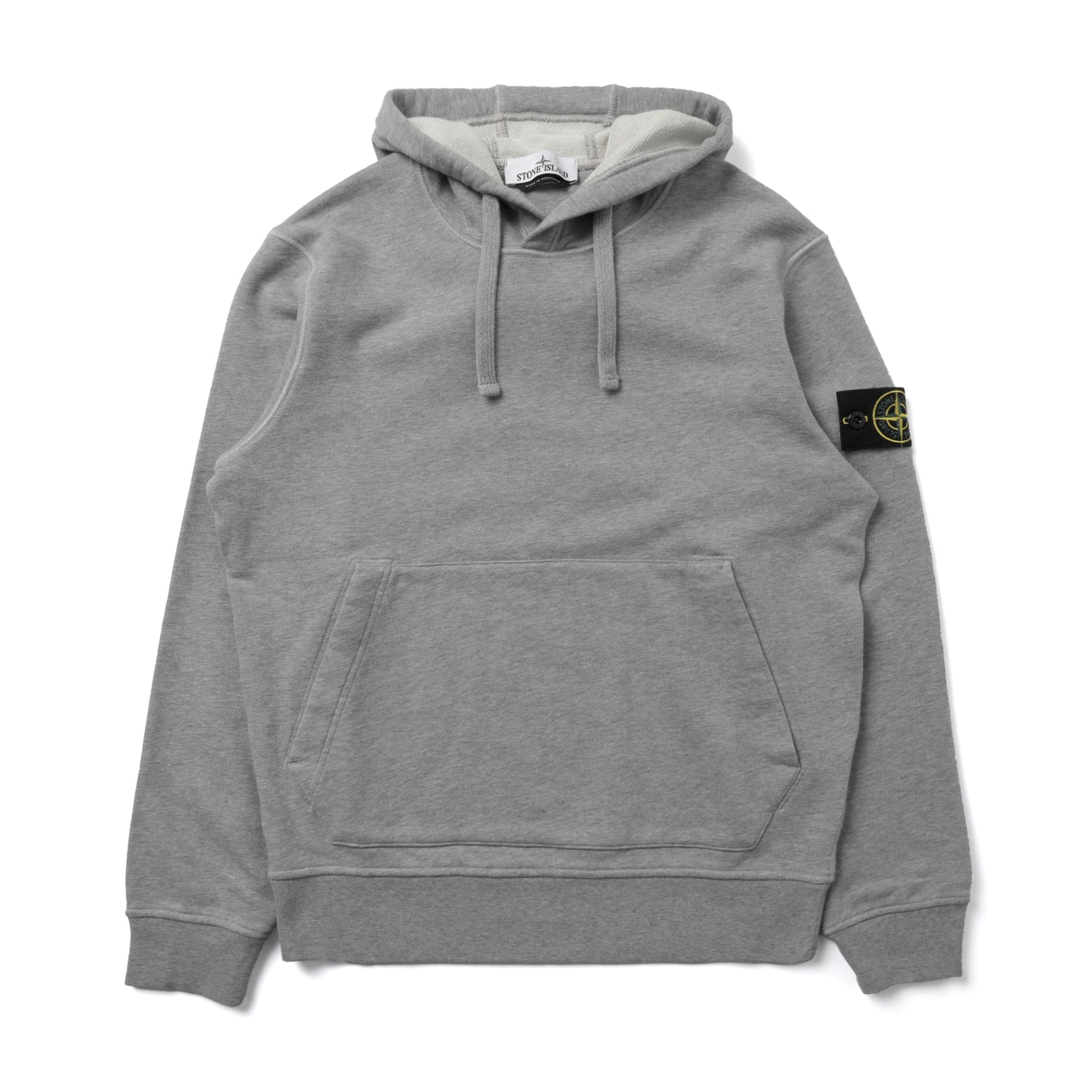 Stone Island Organic Cotton Fleece Hooded Sweatshirt Melange Grey