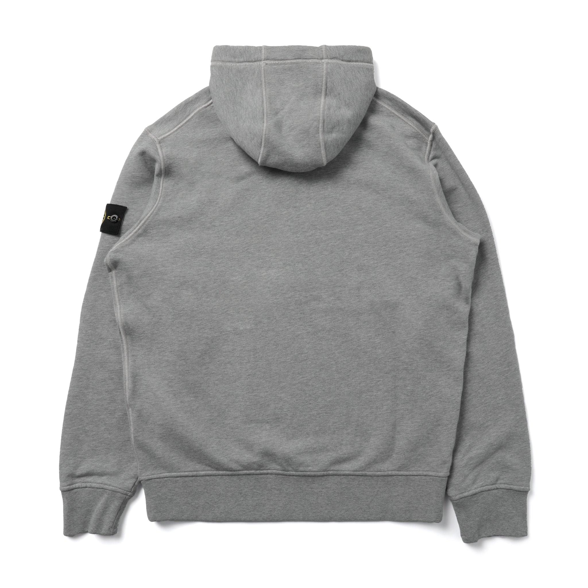 Stone Island Organic Cotton Fleece Hooded Sweatshirt Melange Grey