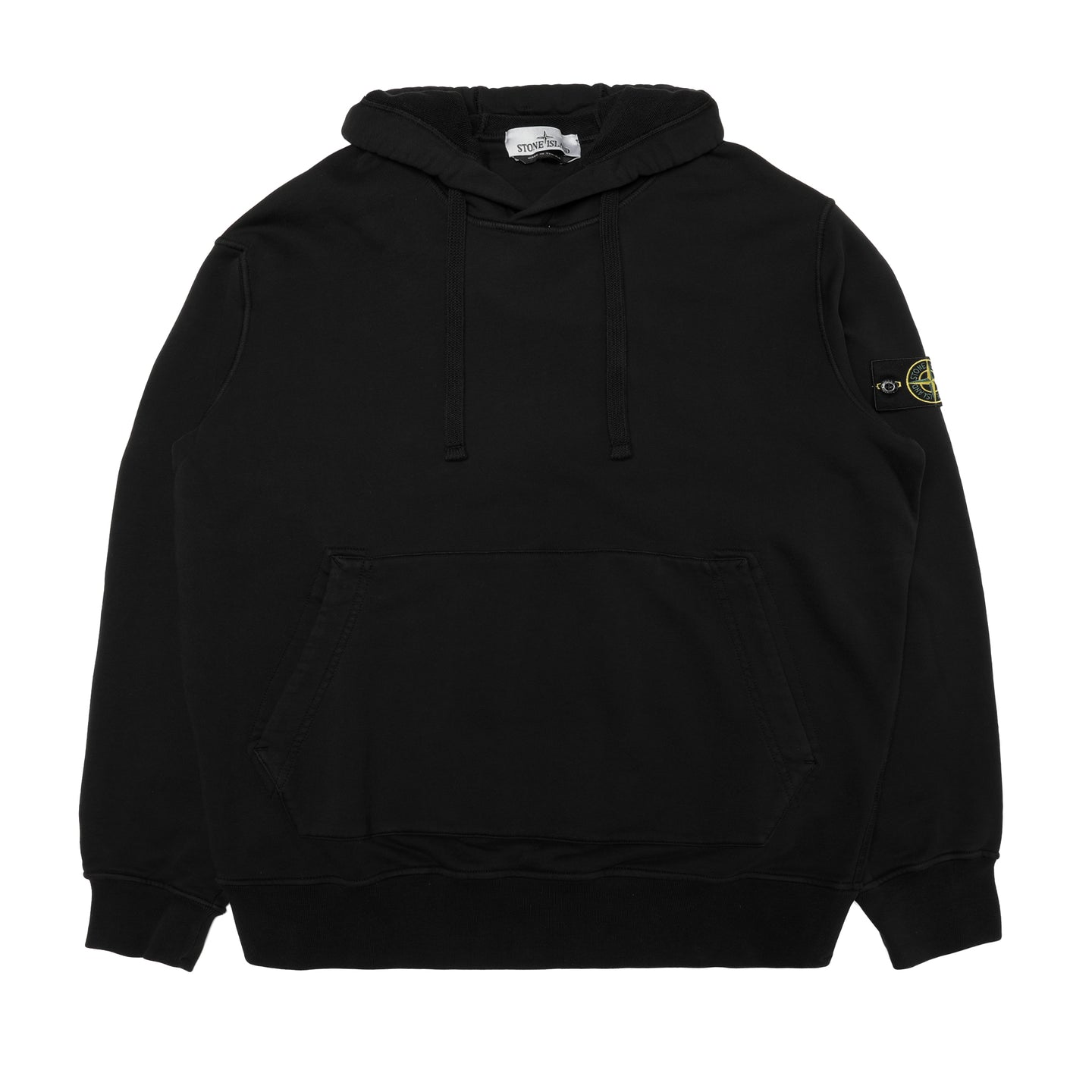 Stone Island Organic Cotton Fleece Hooded Sweatshirt Black