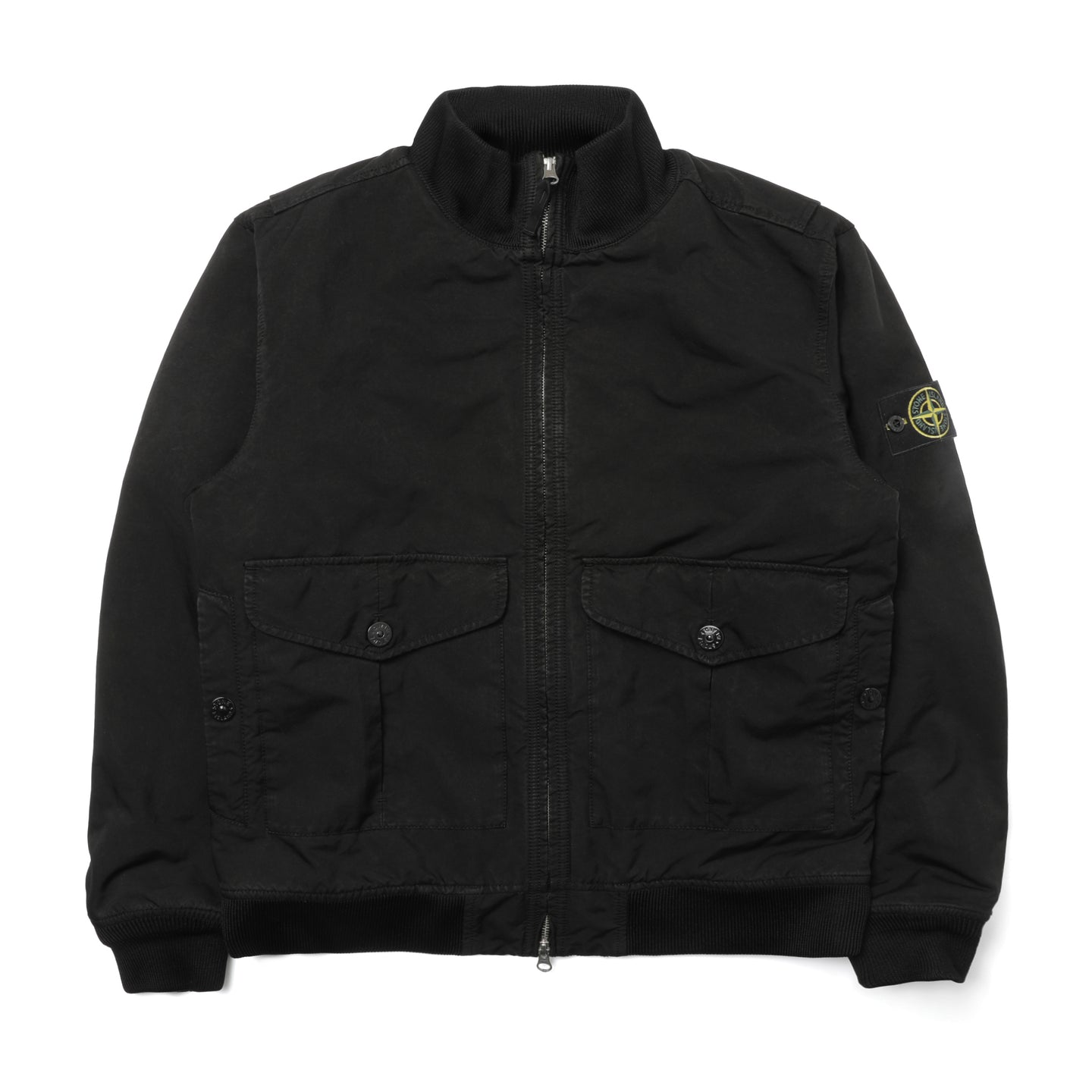Stone island leather bomber jacket on sale