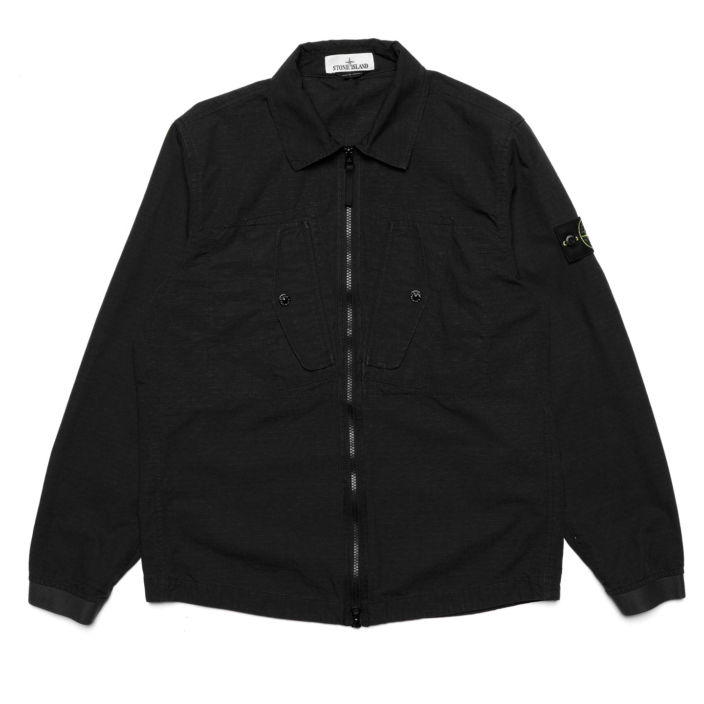 Stone Island Heavy Duty Cotton Ripstop Overshirt Black