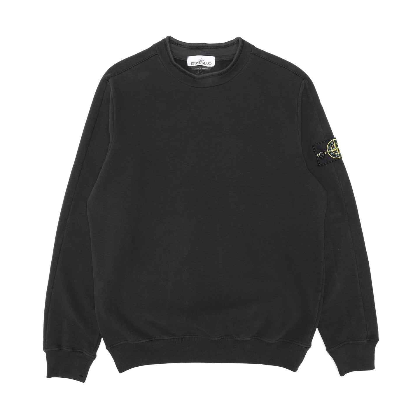 Stone Island Stretch Cotton Fleece Crewneck Sweatshirt Black