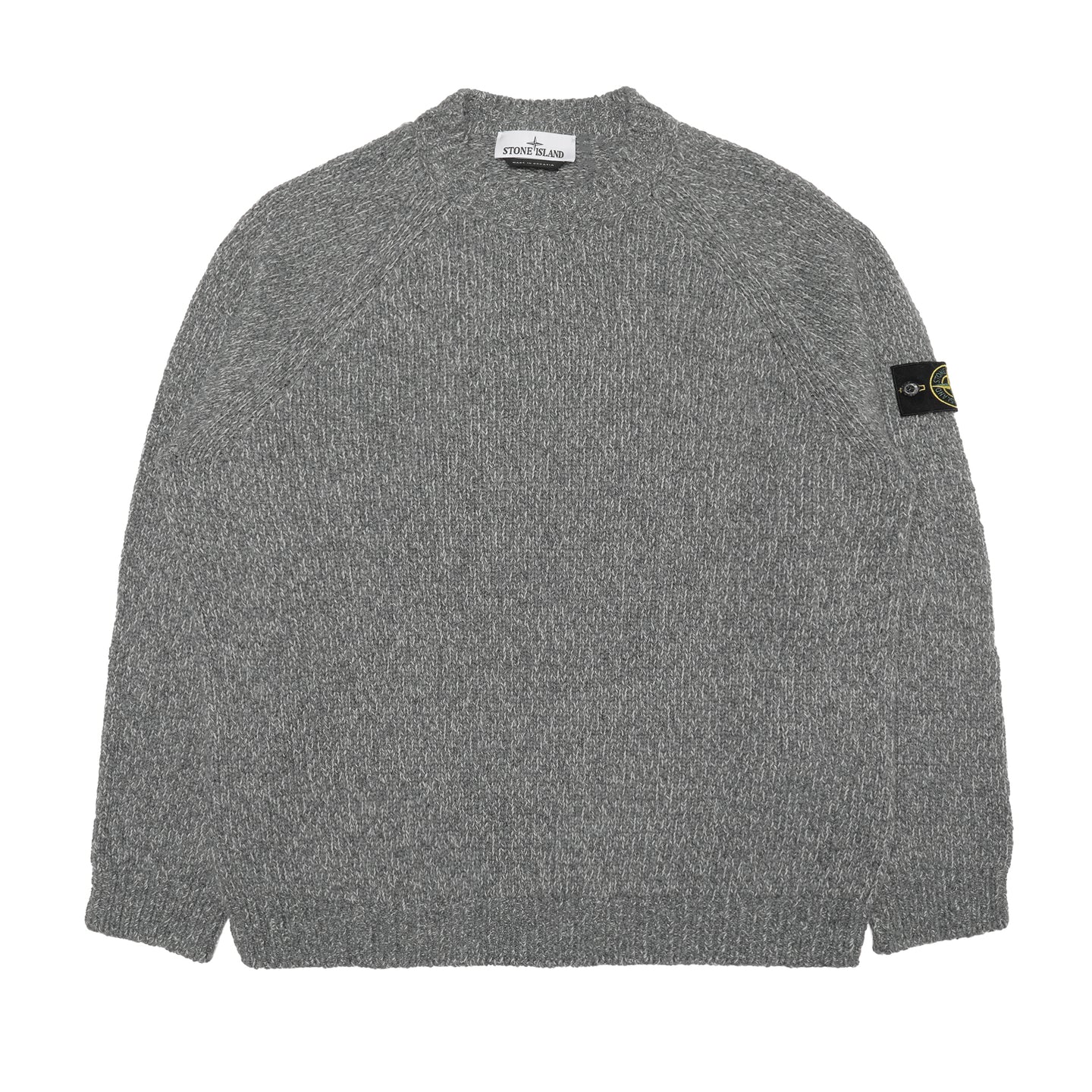 Stone Island Fancy Yarn Mouline Wool Sweater Cement Gray