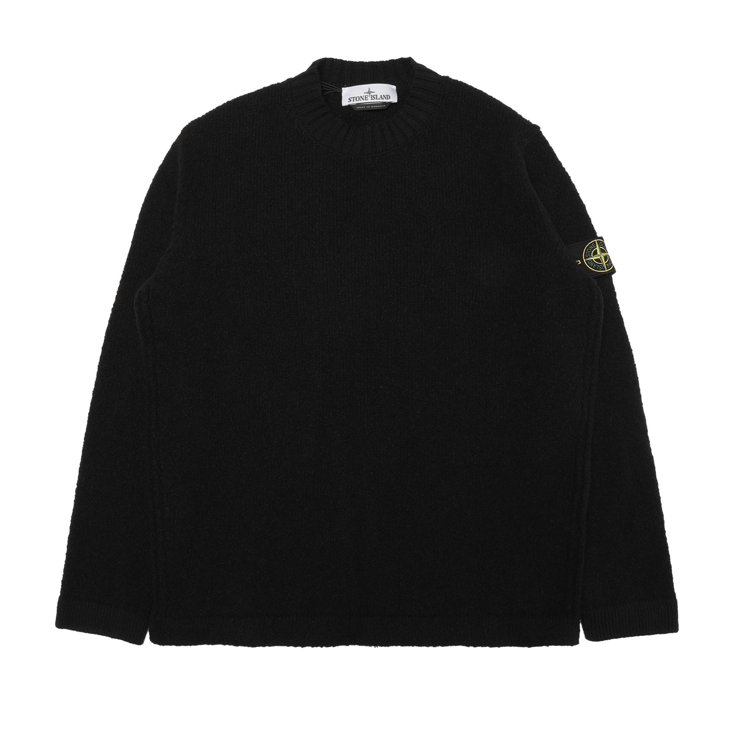 Stone Island Fancy Yarn Knit Crewneck Sweater Black