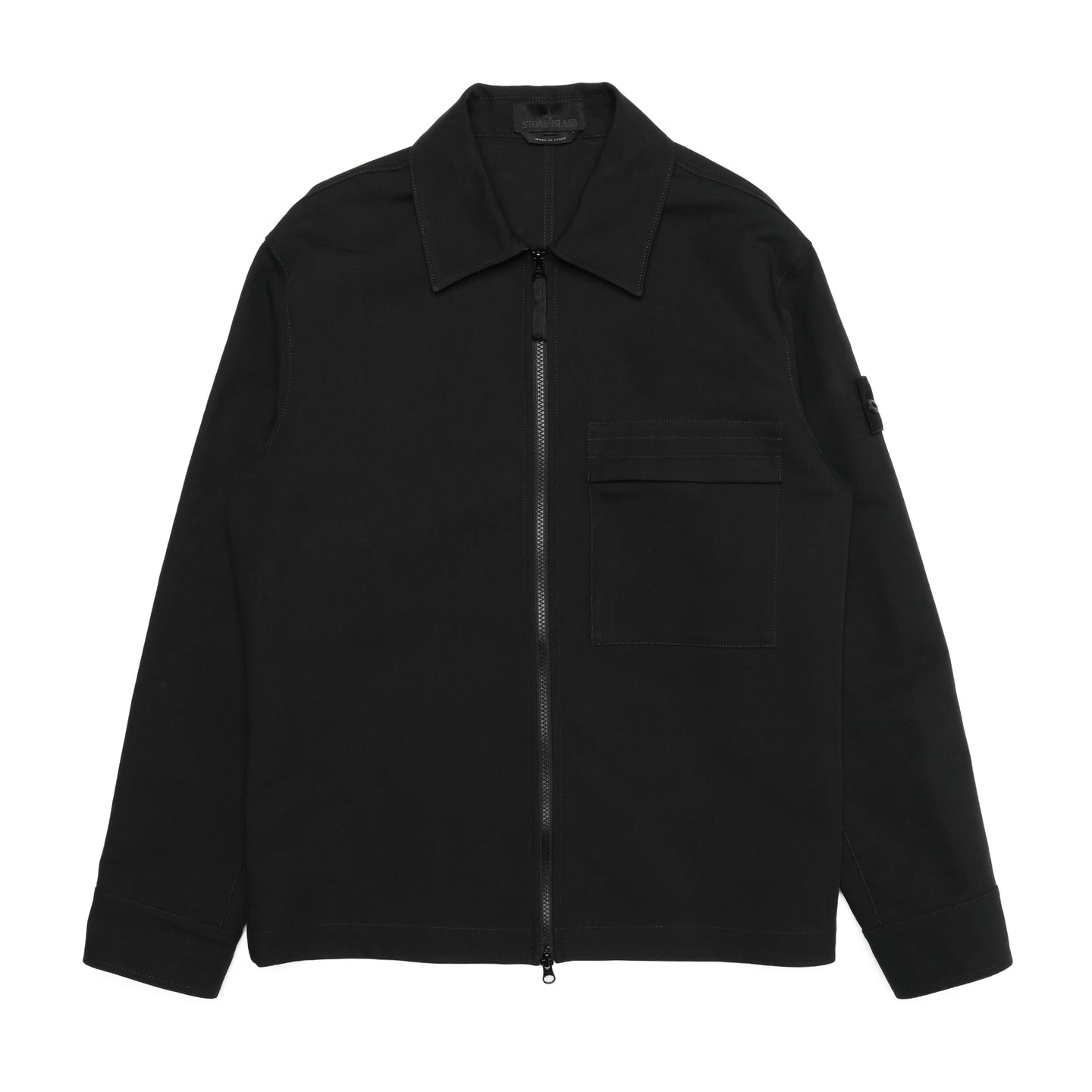 Stone Island Ghost Piece_Gabardine Doppio Overshirt Black