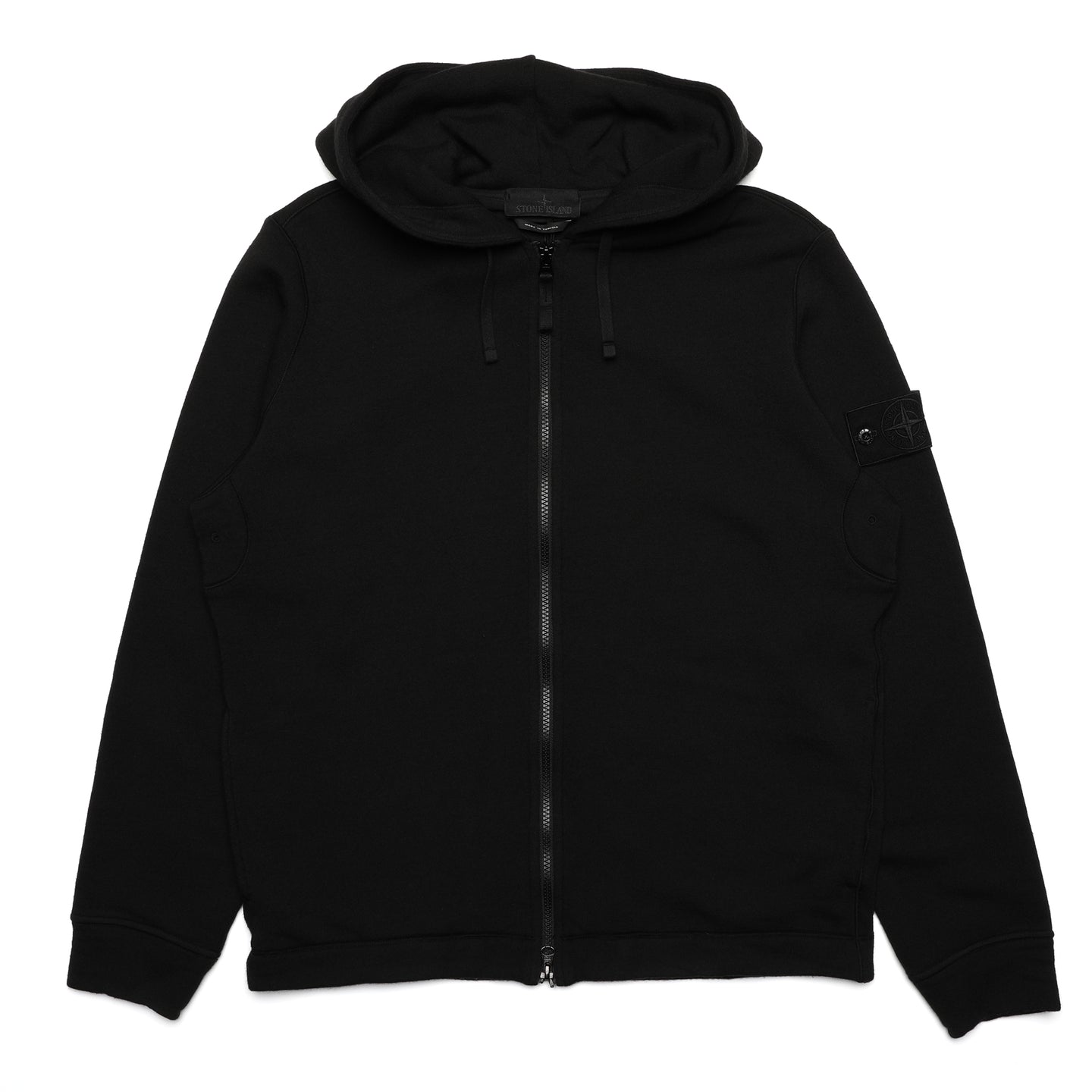 Stone Island Ghost Piece 2L Fleece Zip-up Hooded Sweatshirt Black