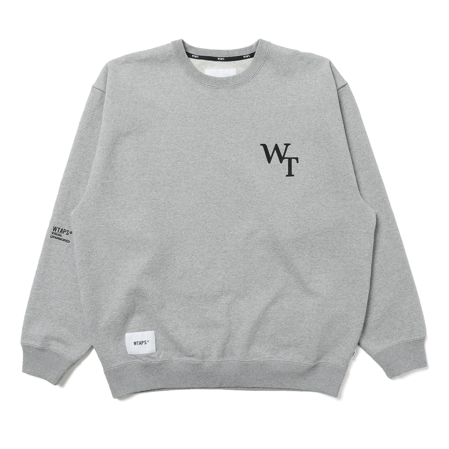 WTAPS グレー ロゴ クルーネックセーター 261ATDT-CSM04] WTAPS Academy Sweater (Ash Grey) – The Darkside