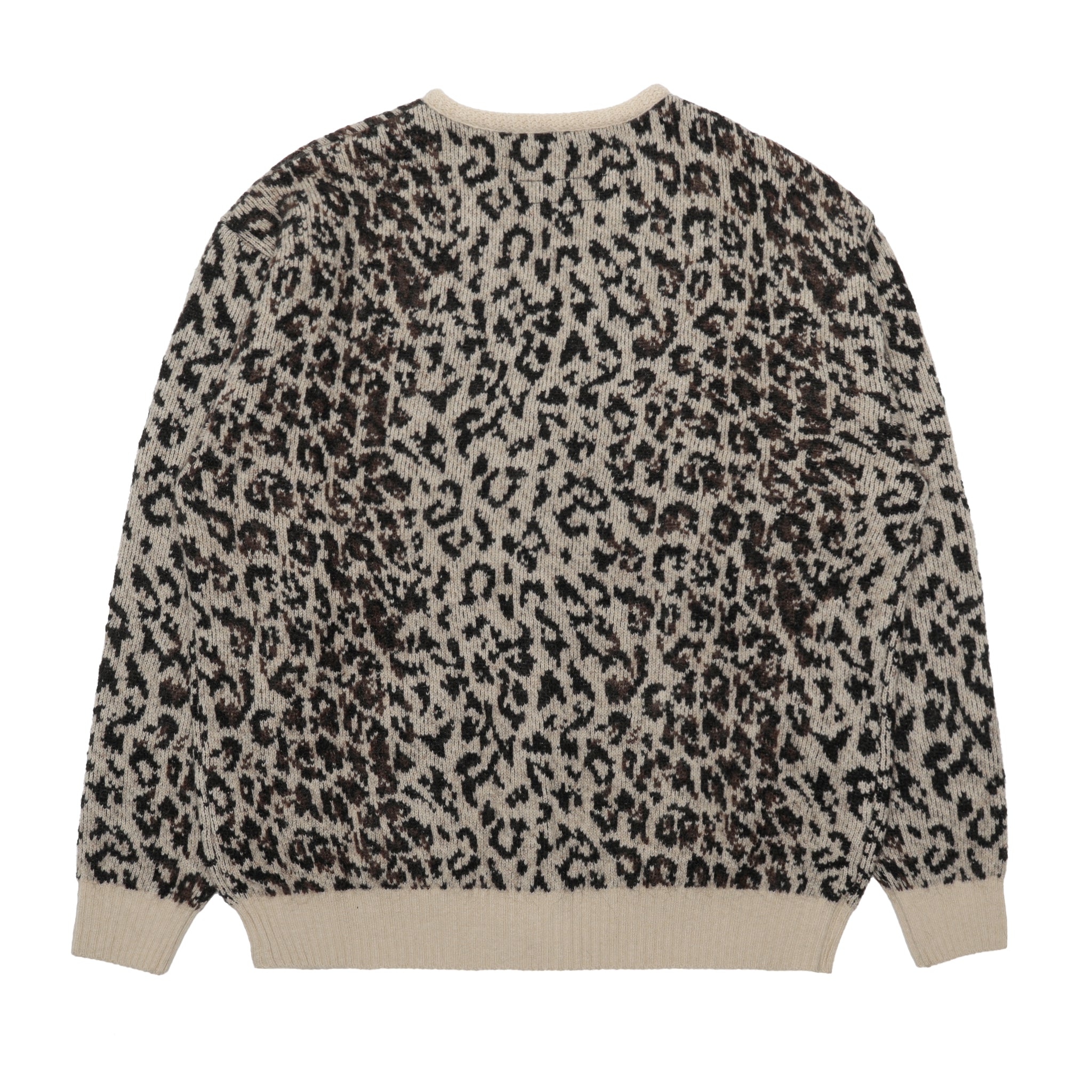 25FW-WMK-KN08] Wacko Maria Leopard Mohair Cardigan (Ivory) – The