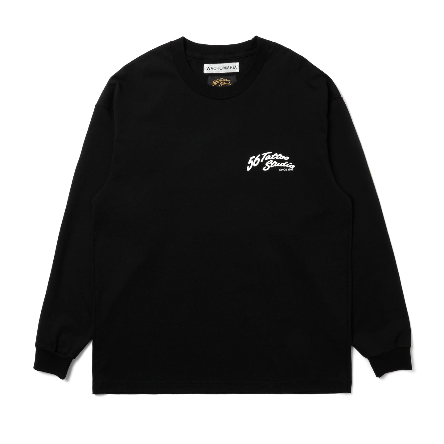 Wacko Maria X 56 Tattoo Studio Washed Heavyweight Crewneck Long Sleeve T-Shirt Black