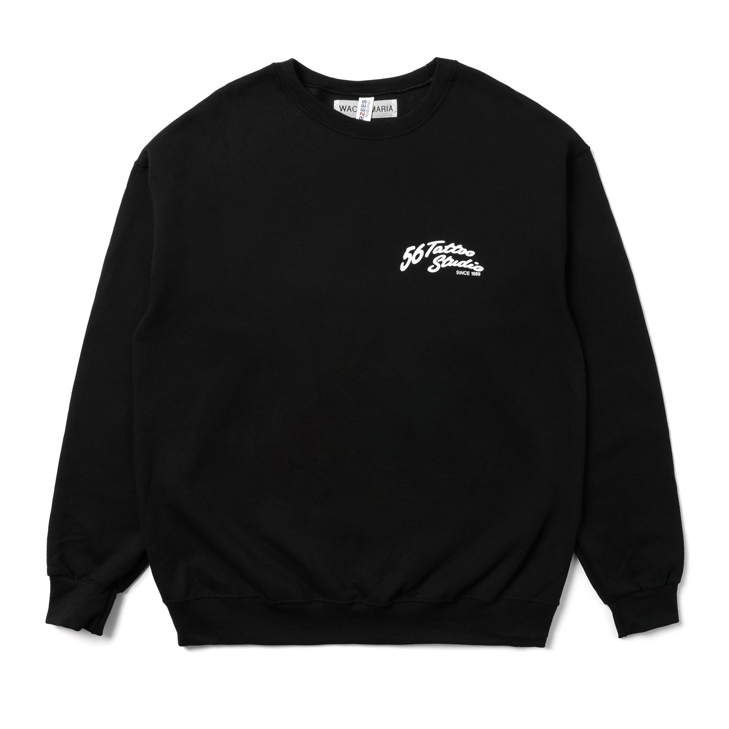 Wacko Maria X 56 Tattoo Studio Crewneck Sweatshirt Black