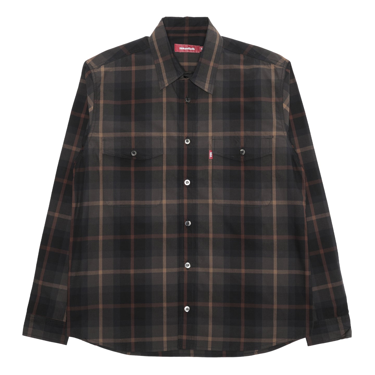 Hide and Seek Check L/S Shirt Olive Drab