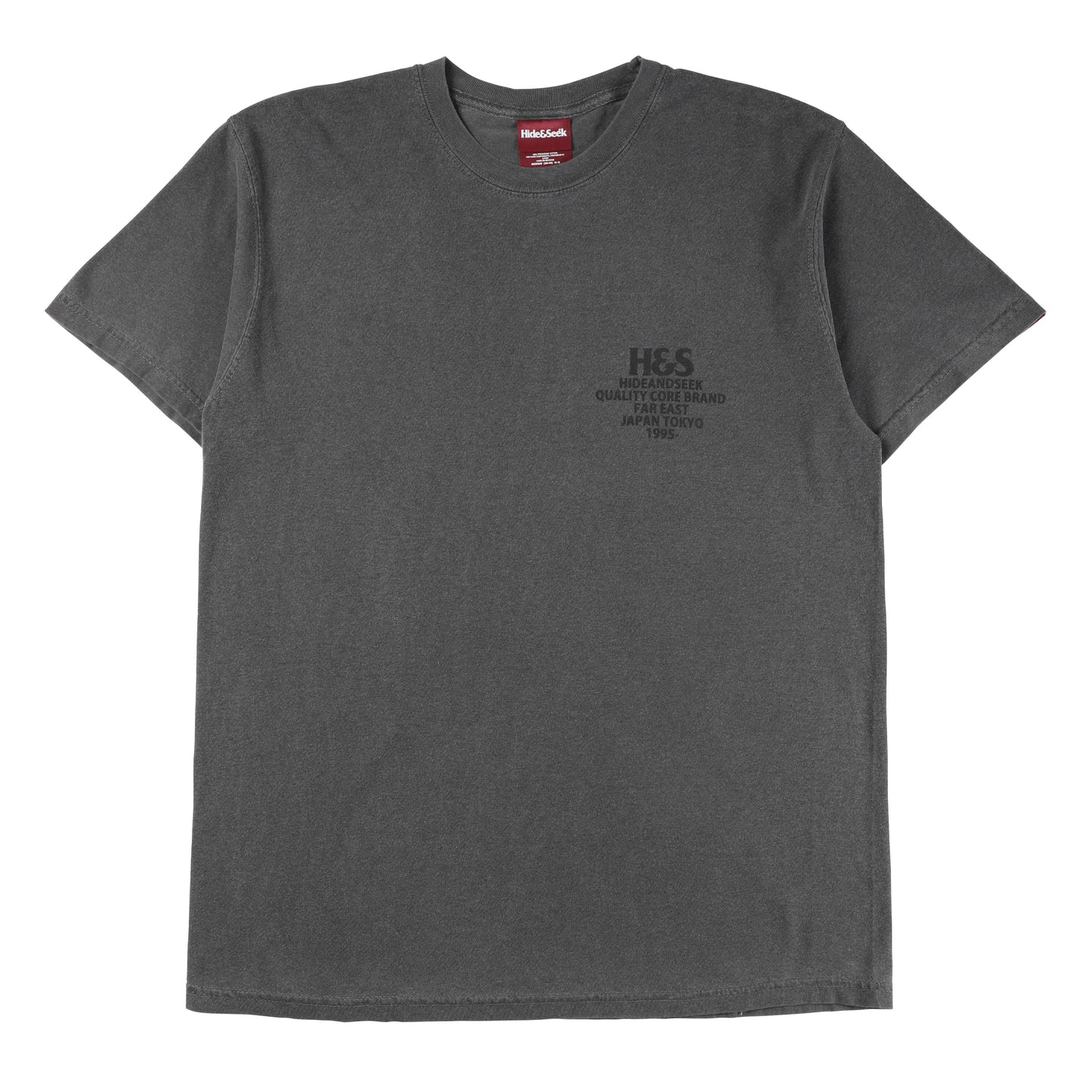 Hide and Seek H&S Logo Garment Dyed T-Shirt Charcoal Gray