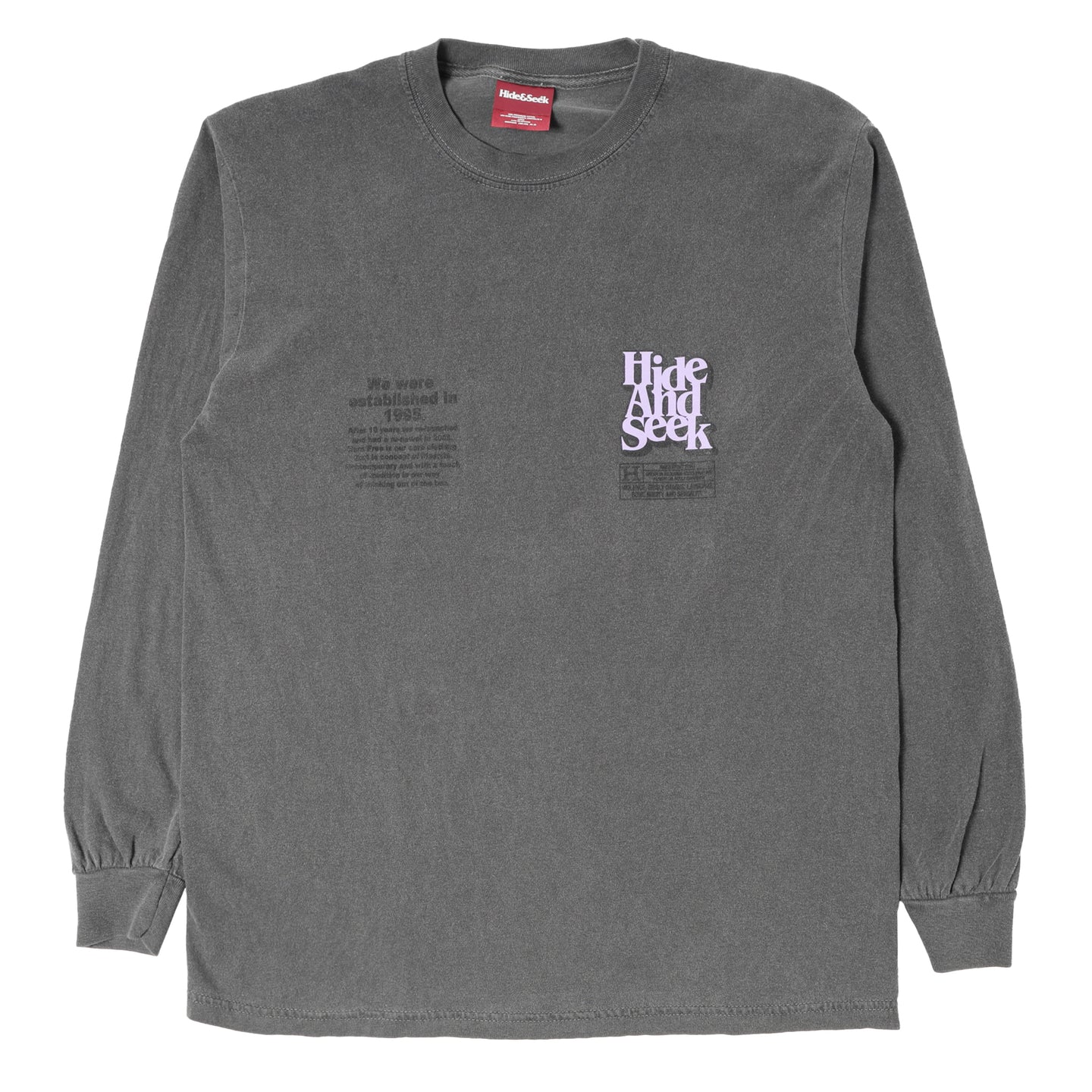 Hide and Seek Solid L/S T-Shirt Dark Black