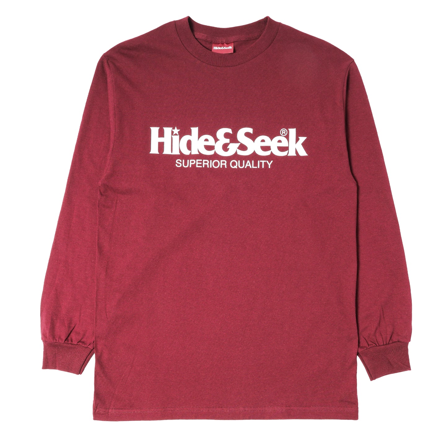 Hide and Seek Logo L/S T-Shirt Burgundy